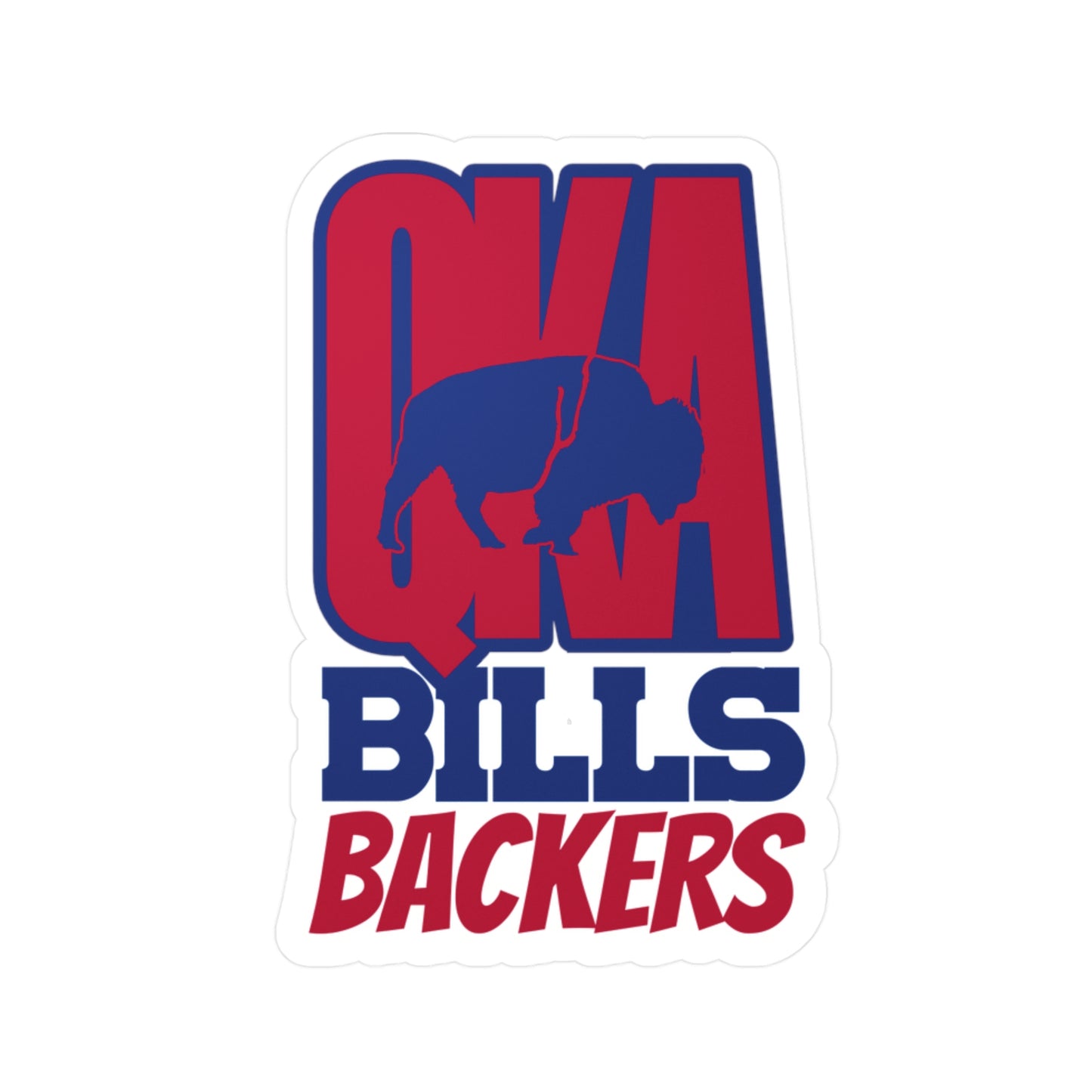 QKA Bills Backers Kiss-Cut Vinyl Decals for Fans, Sports Stickers, Team Pride Decals, Game Day Decor, Gift for Sports Lovers
