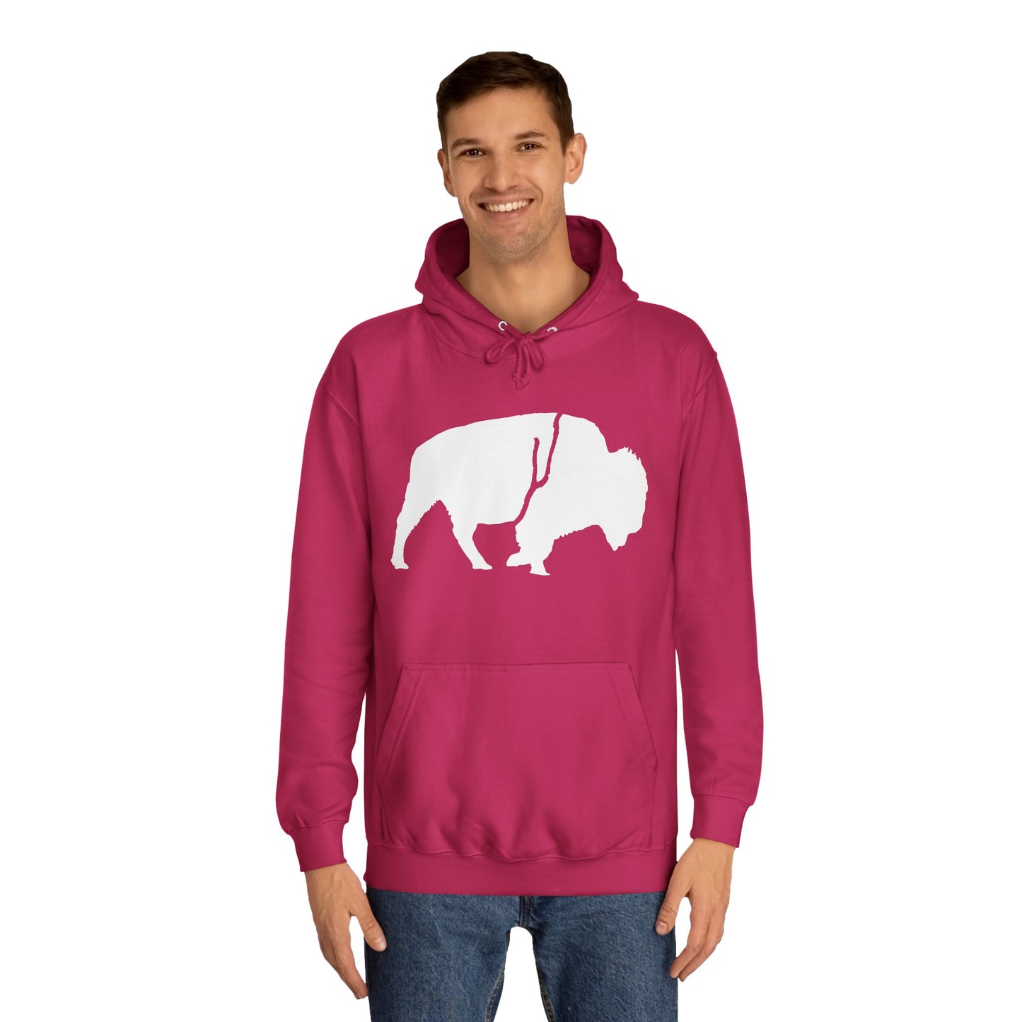QKA Bills Backers White Standing Buffalo Classic Hoodie