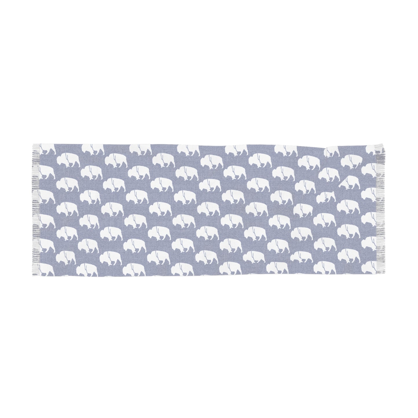 Winter Scarf - QKA Bills Backers White Standing Buffalo Icon