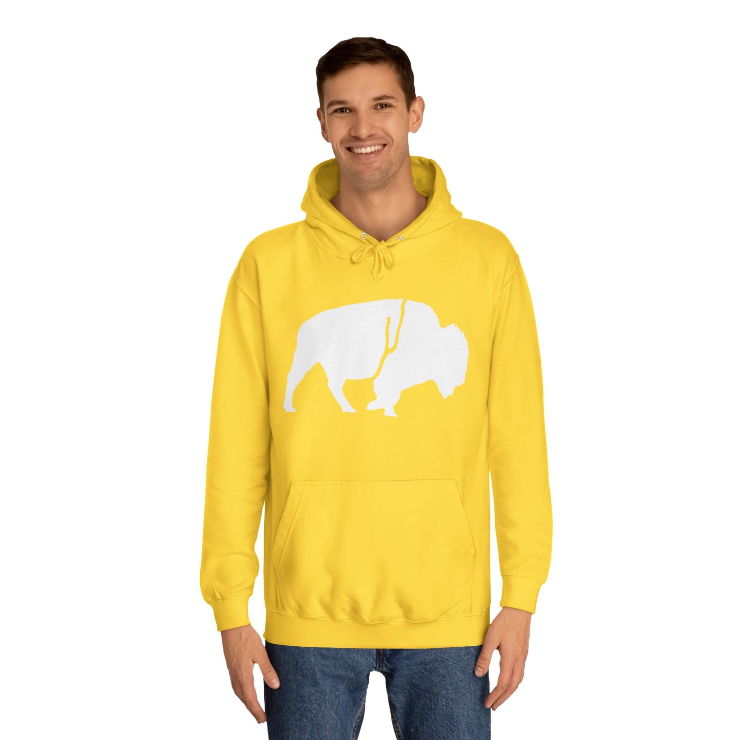 QKA Bills Backers White Standing Buffalo Classic Hoodie