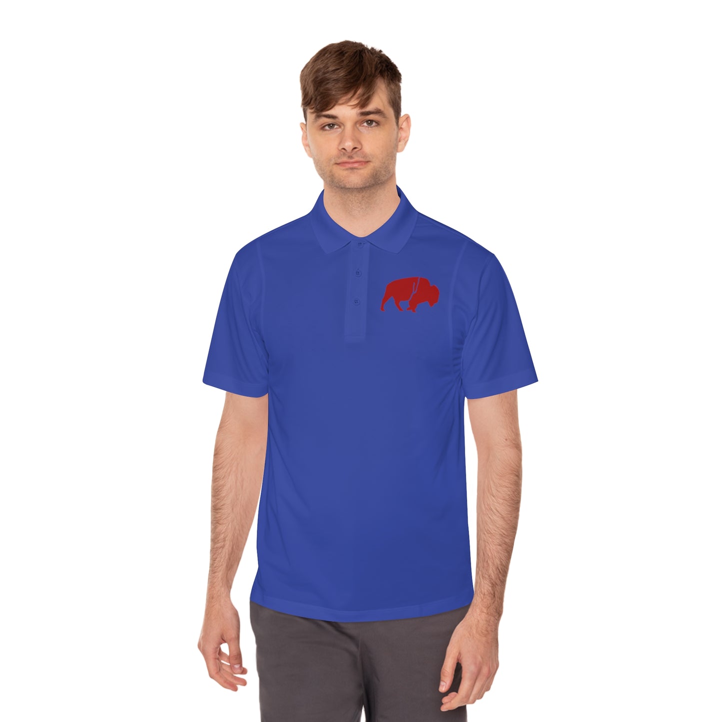 Men's Sport Polo Shirt with Buffalo Design - Casual Wear, Golf Shirt, Summer Collection, Outdoor Activity Shirt, Gift for Him