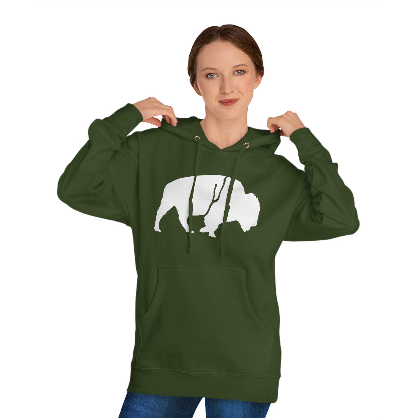 QKA Bills Backers White Standing Buffalo Hoodie