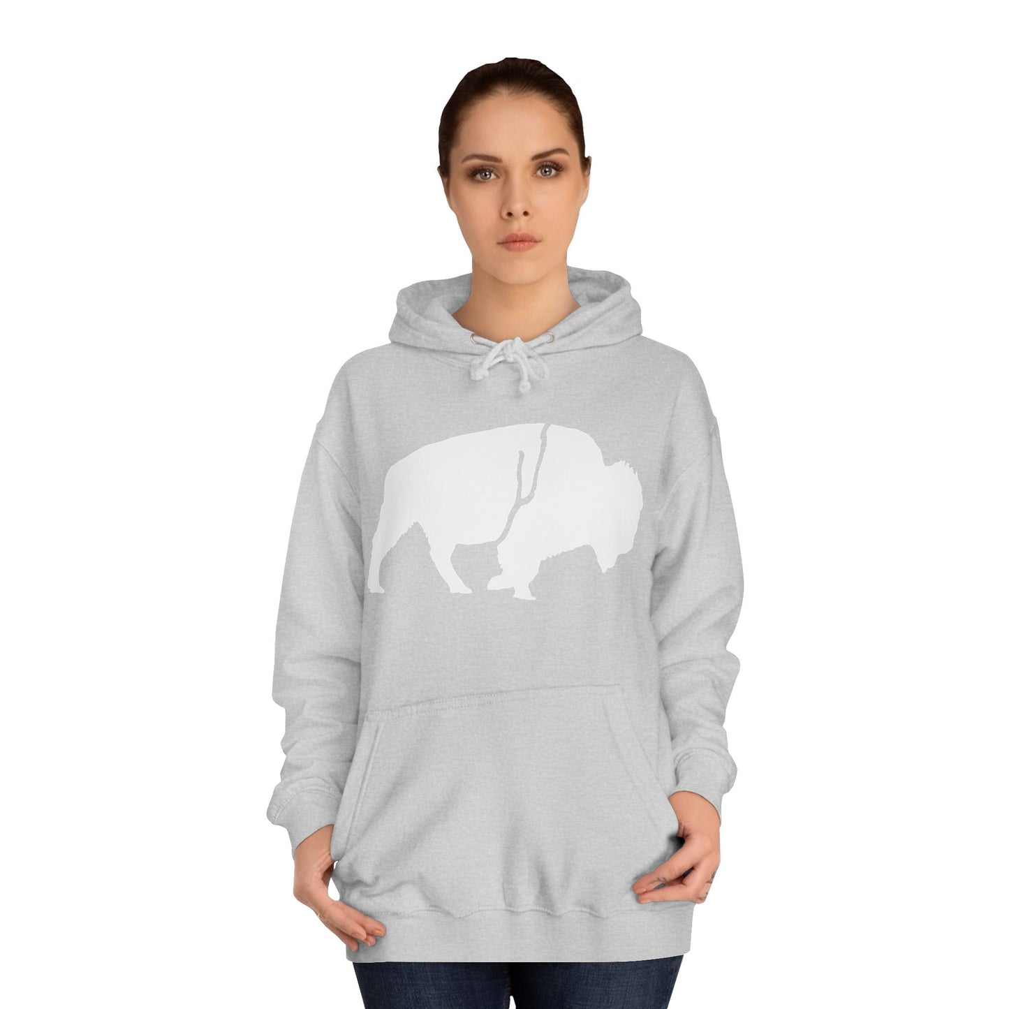 QKA Bills Backers White Standing Buffalo Classic Hoodie