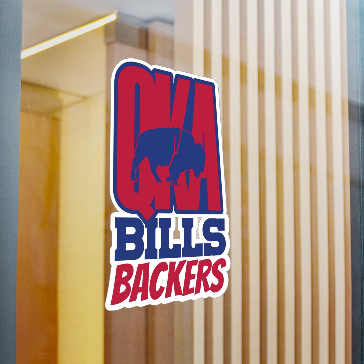 QKA Bills Backers Kiss-Cut Vinyl Decals for Fans, Sports Stickers, Team Pride Decals, Game Day Decor, Gift for Sports Lovers