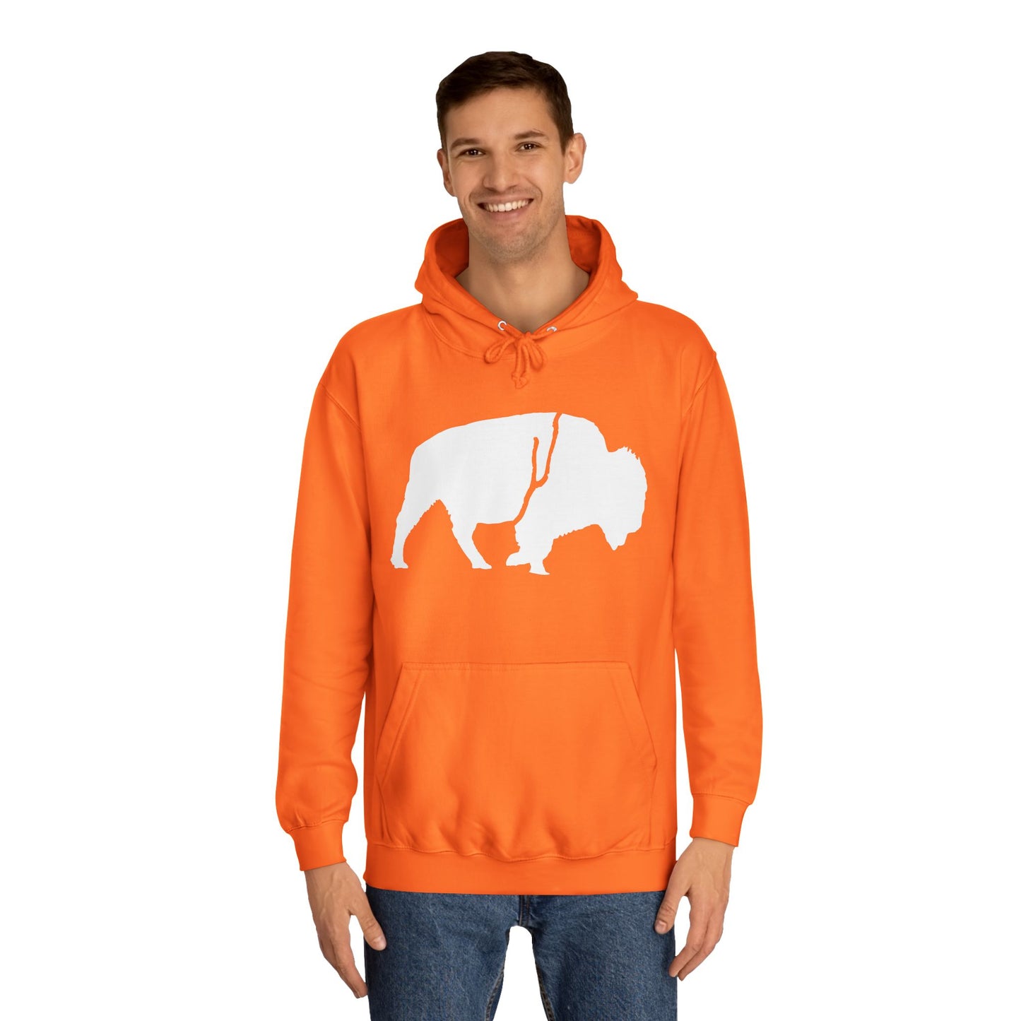 QKA Bills Backers White Standing Buffalo Classic Hoodie