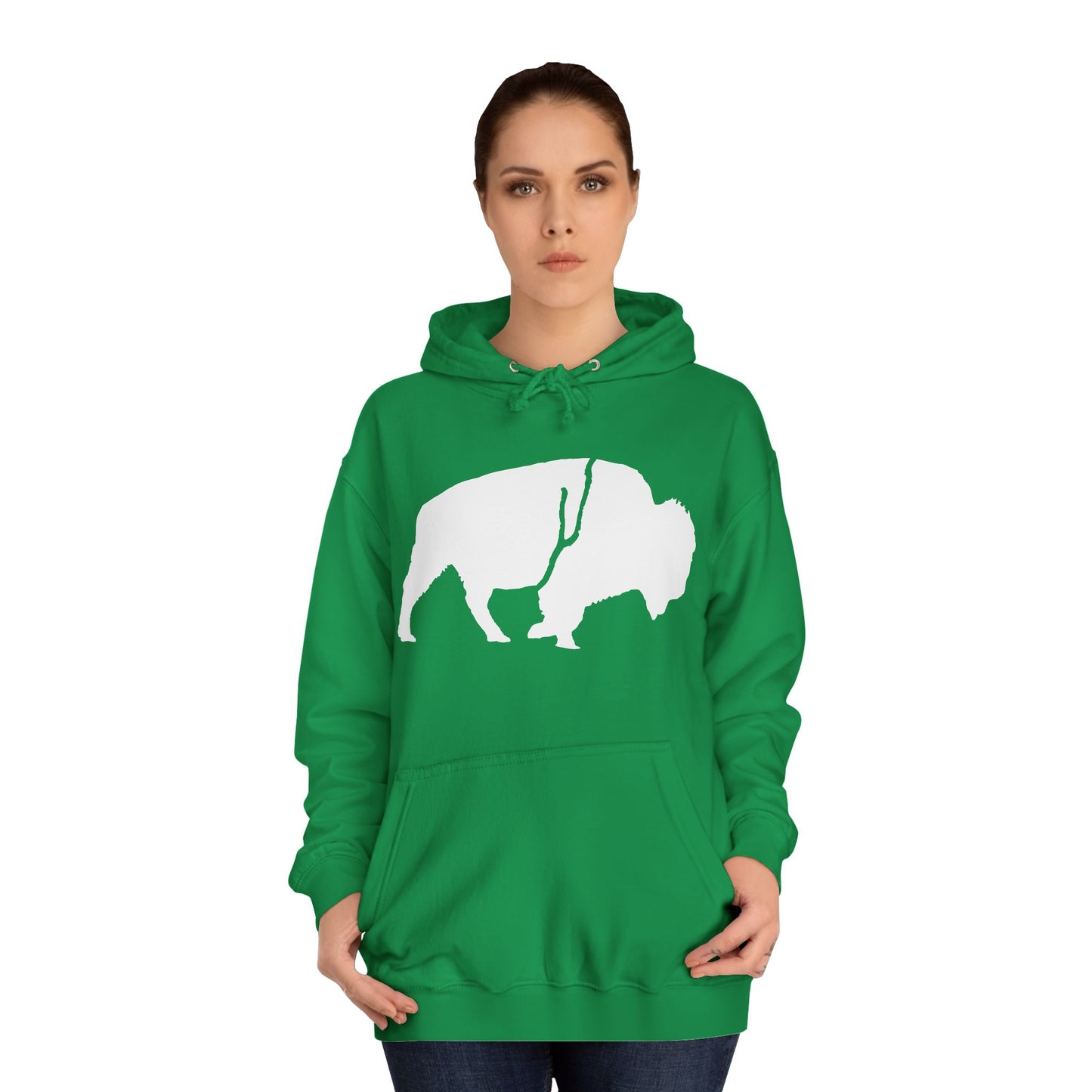 QKA Bills Backers White Standing Buffalo Classic Hoodie