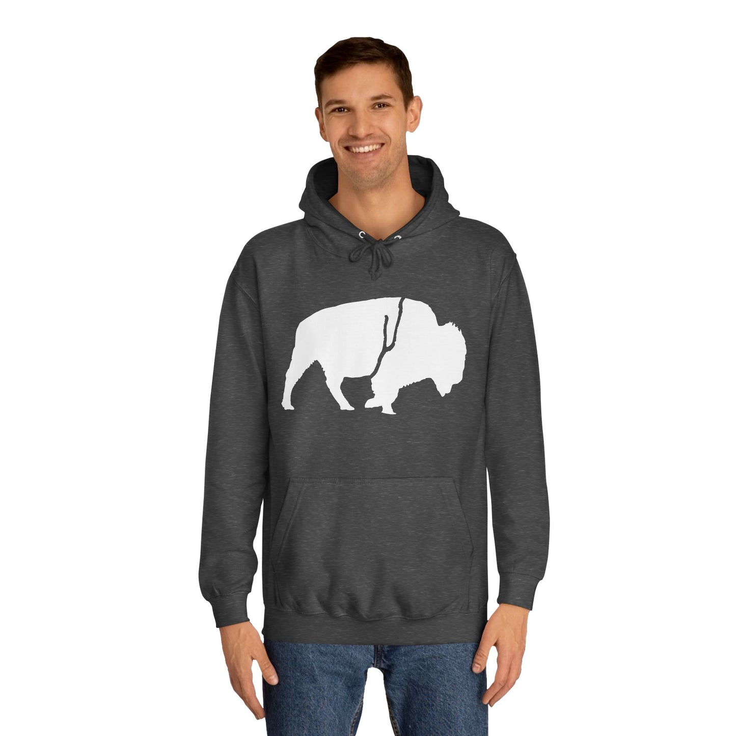 QKA Bills Backers White Standing Buffalo Classic Hoodie
