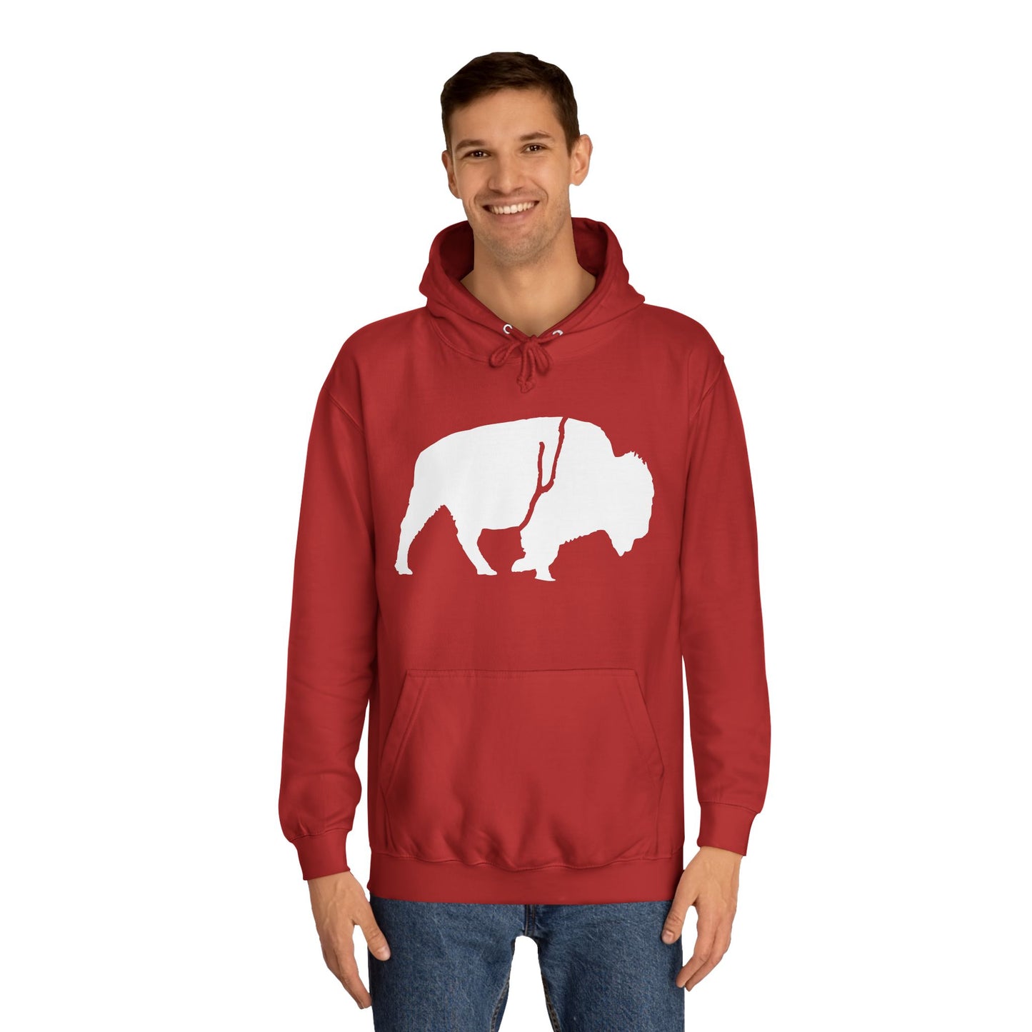 QKA Bills Backers White Standing Buffalo Classic Hoodie