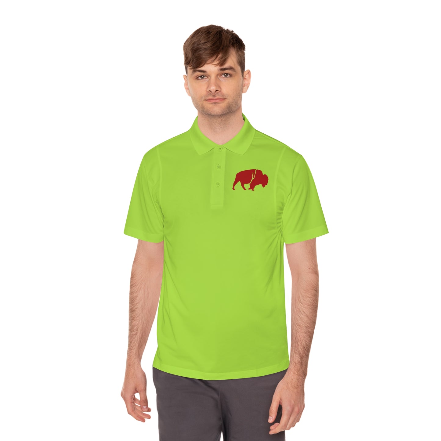 Men's Sport Polo Shirt with Buffalo Design - Casual Wear, Golf Shirt, Summer Collection, Outdoor Activity Shirt, Gift for Him