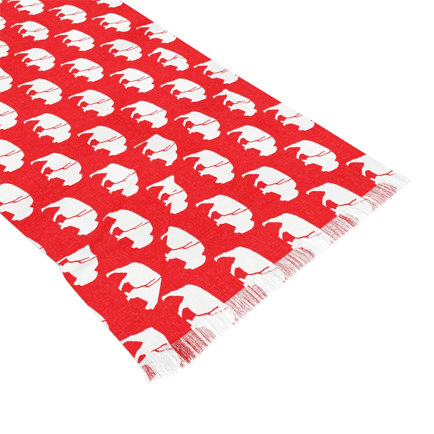 Winter Scarf - QKA Bills Backers White Standing Buffalo Icon