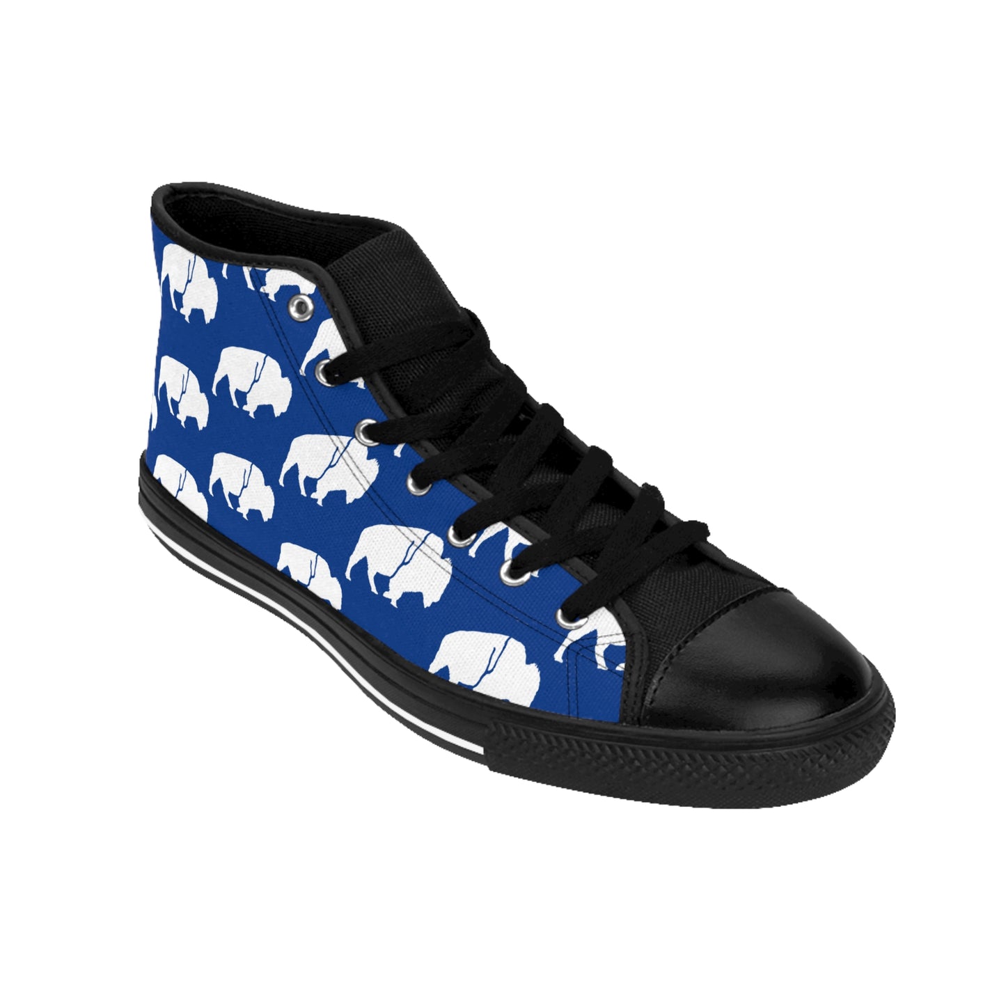 High-Top Sneakers - QKA Bills Backers White Standing Buffalo Design