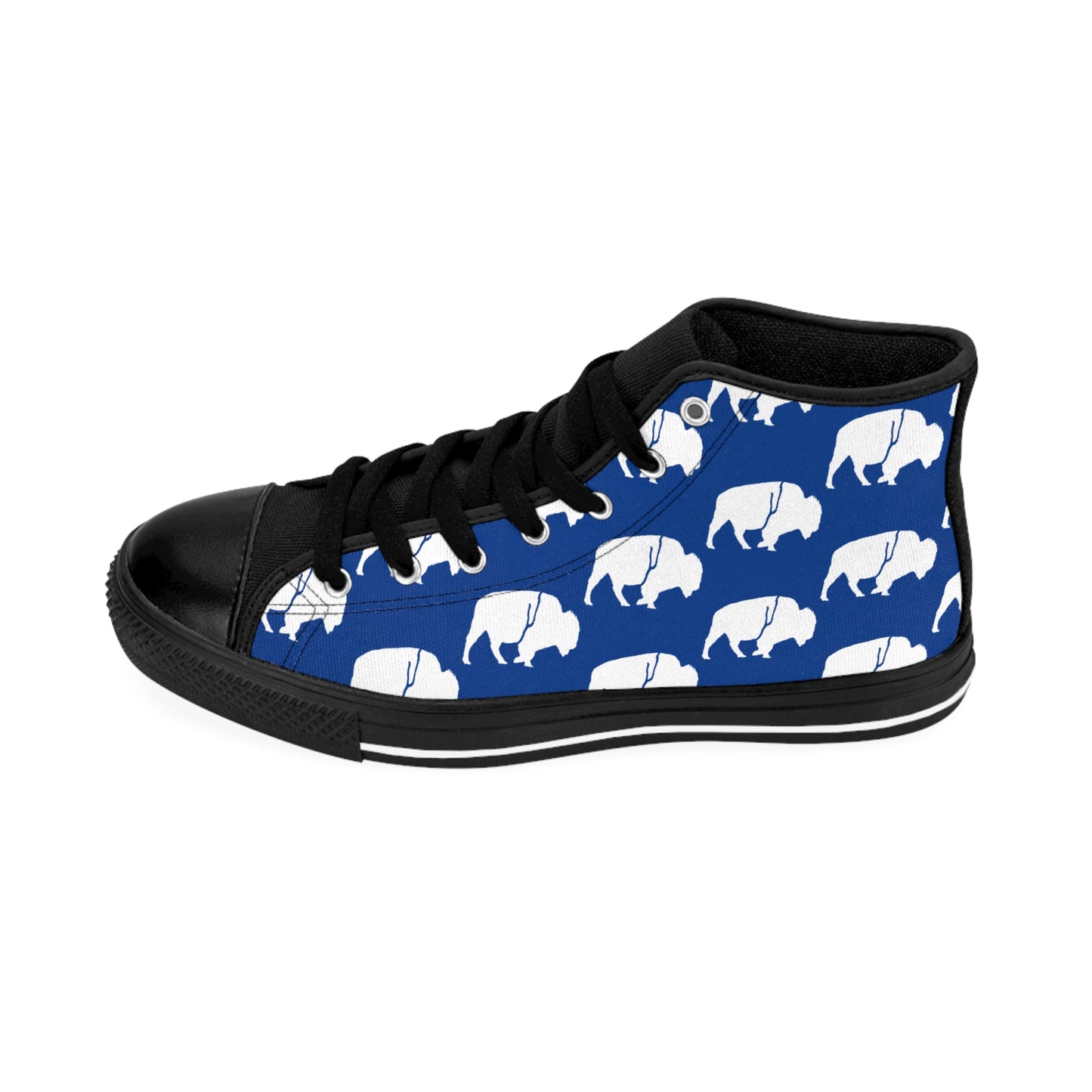 High-Top Sneakers - QKA Bills Backers White Standing Buffalo Design