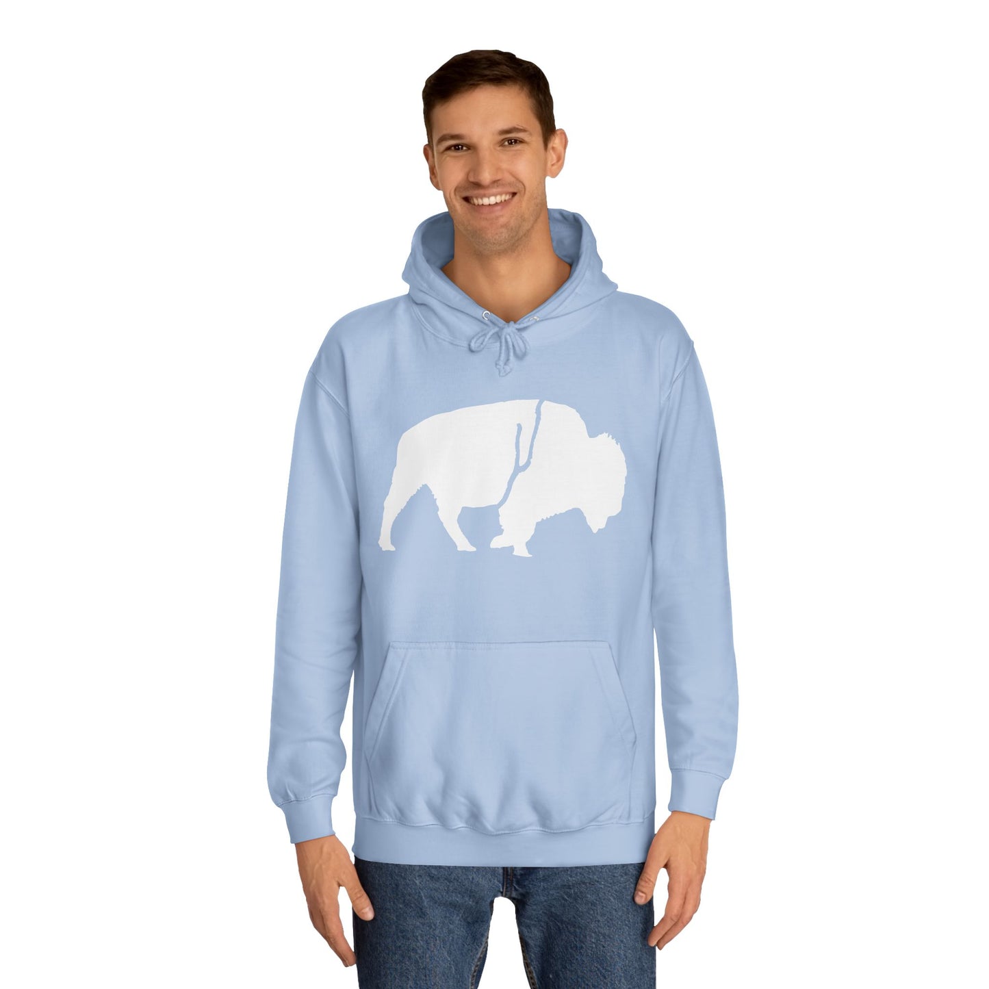 QKA Bills Backers White Standing Buffalo Classic Hoodie