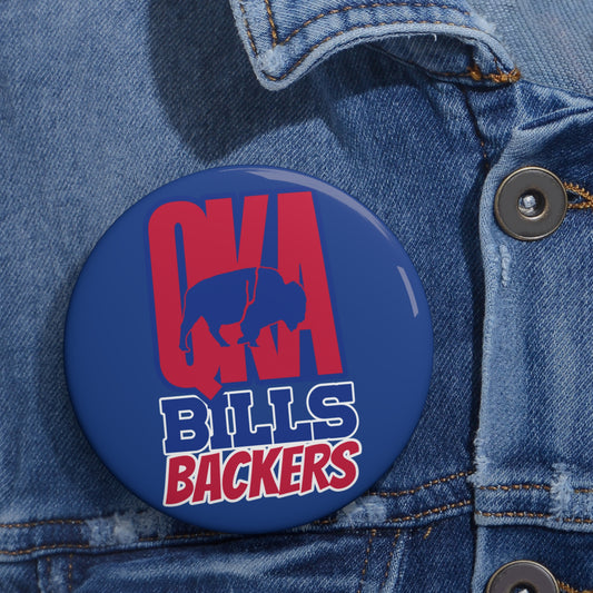 Custom Pin Buttons - QKA Bills Backers Logo