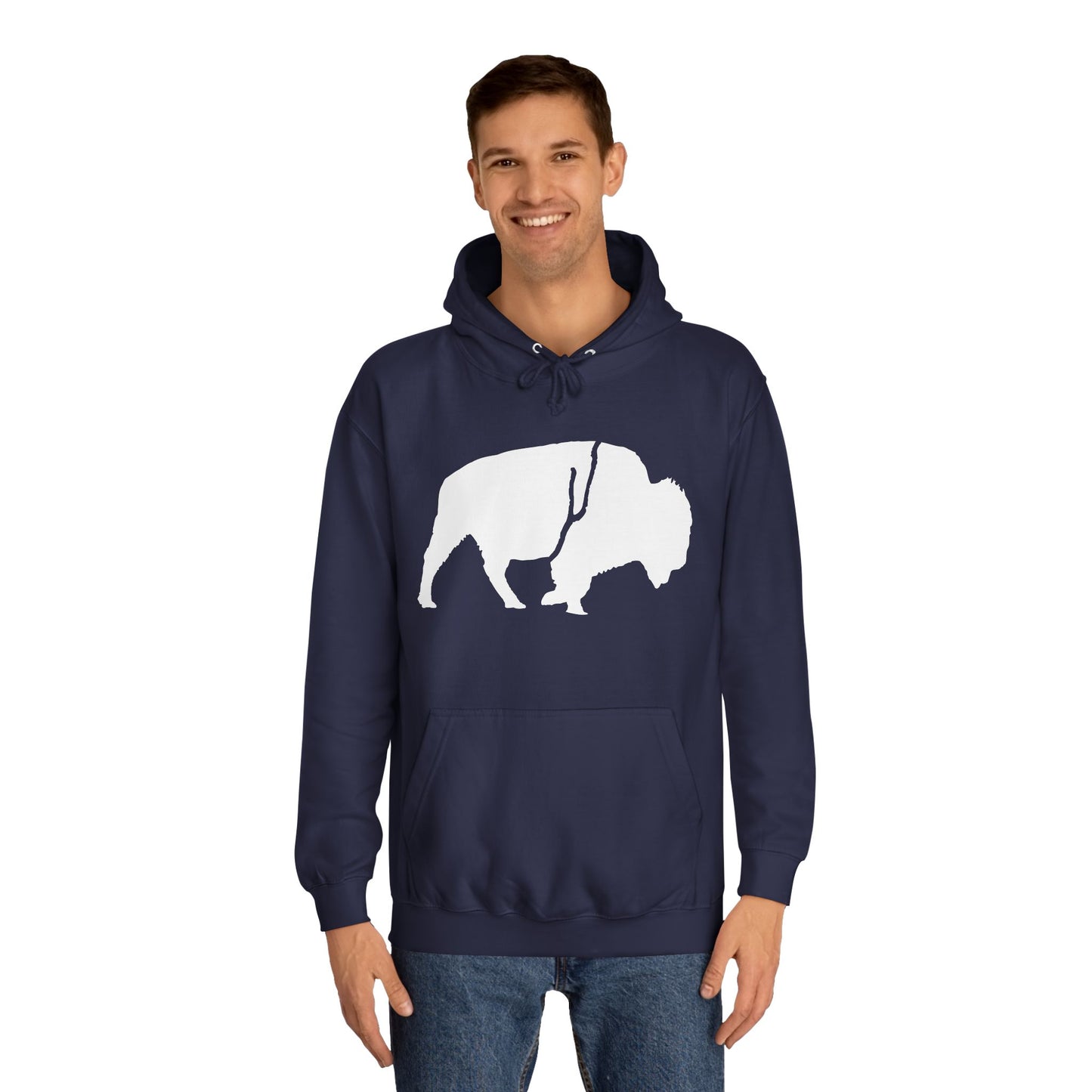 QKA Bills Backers White Standing Buffalo Classic Hoodie
