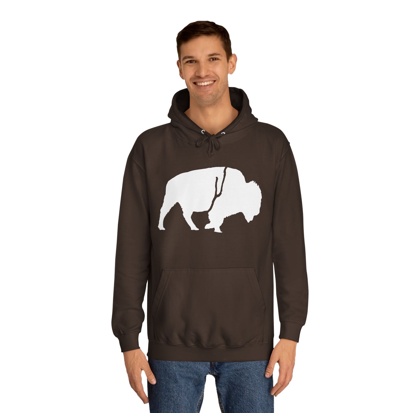 QKA Bills Backers White Standing Buffalo Classic Hoodie