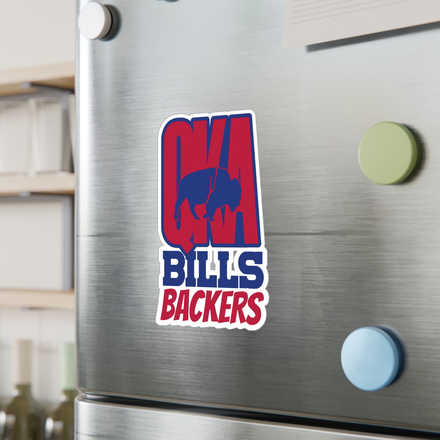 QKA Bills Backers Kiss-Cut Vinyl Decals for Fans, Sports Stickers, Team Pride Decals, Game Day Decor, Gift for Sports Lovers