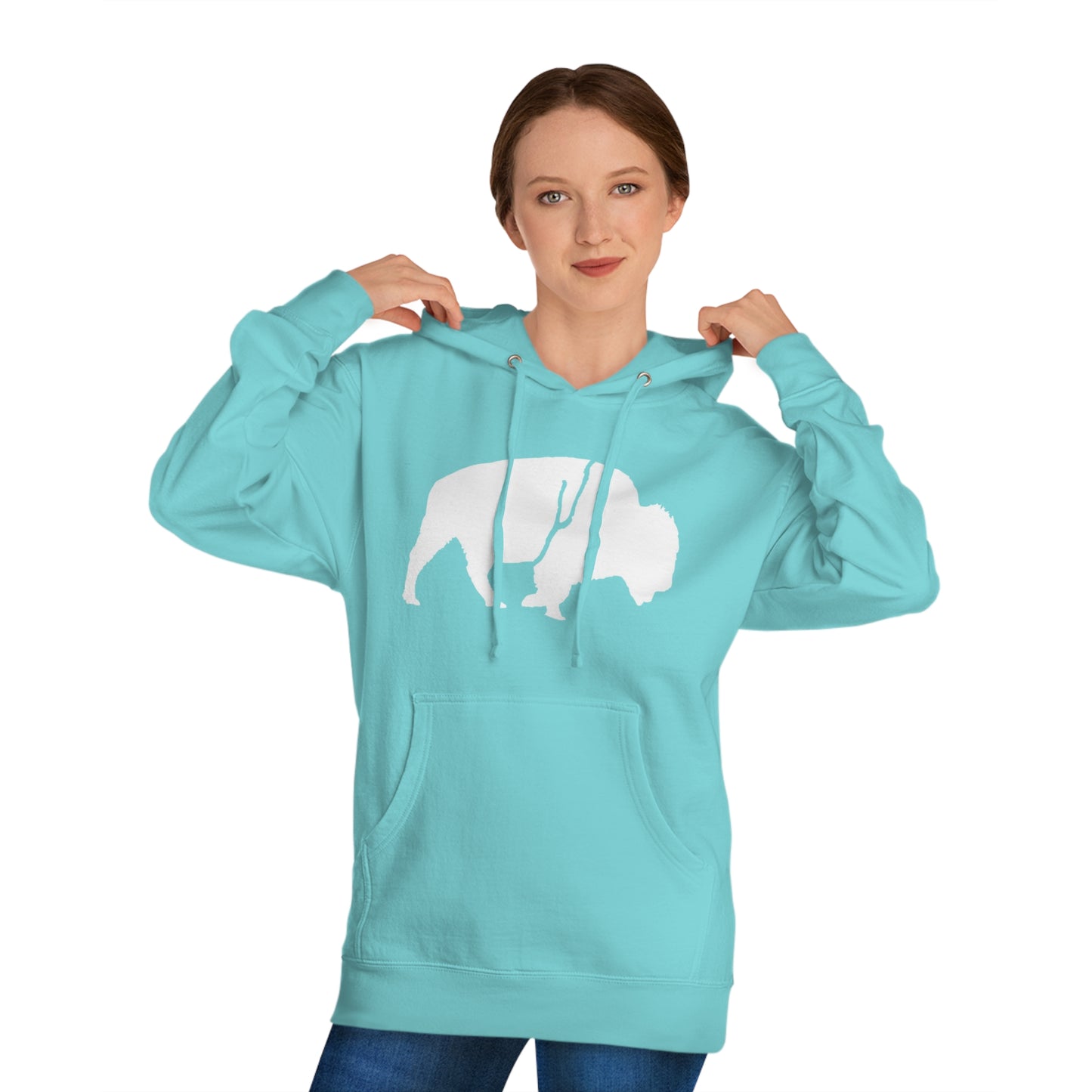 QKA Bills Backers White Standing Buffalo Hoodie
