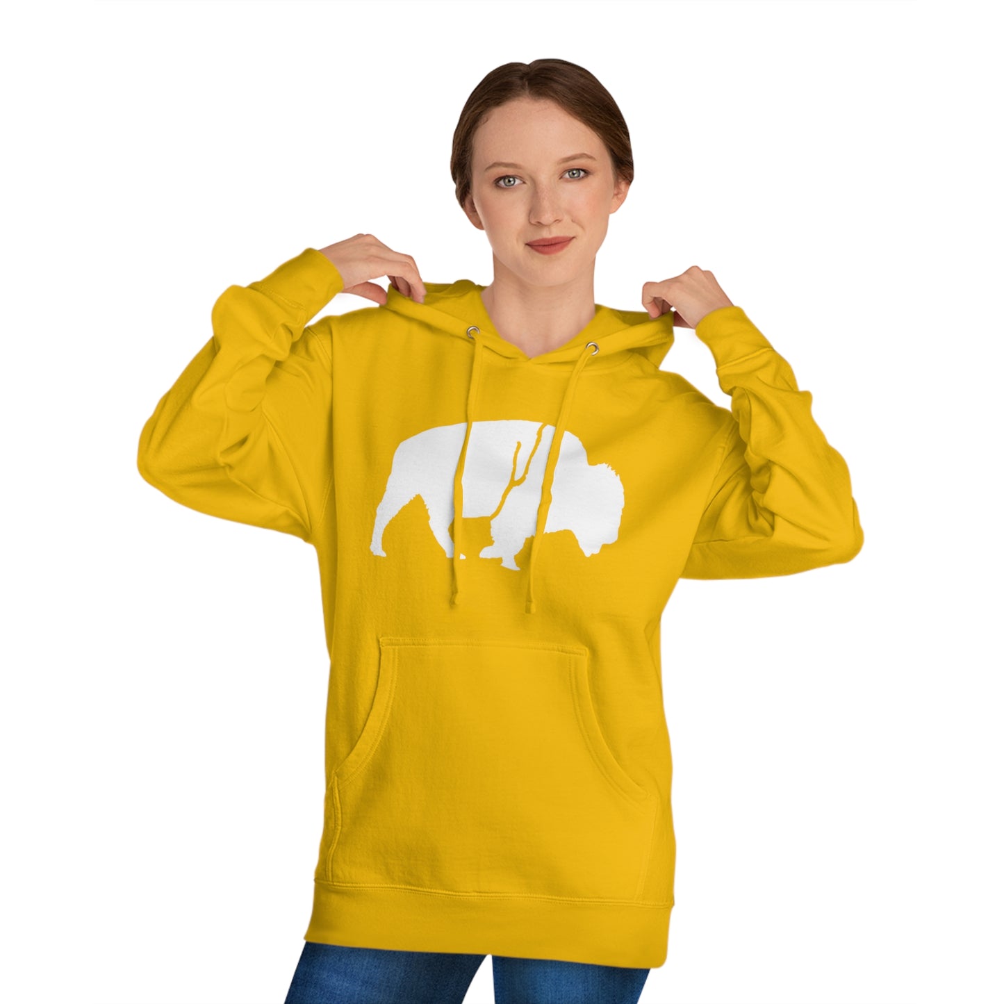 QKA Bills Backers White Standing Buffalo Hoodie