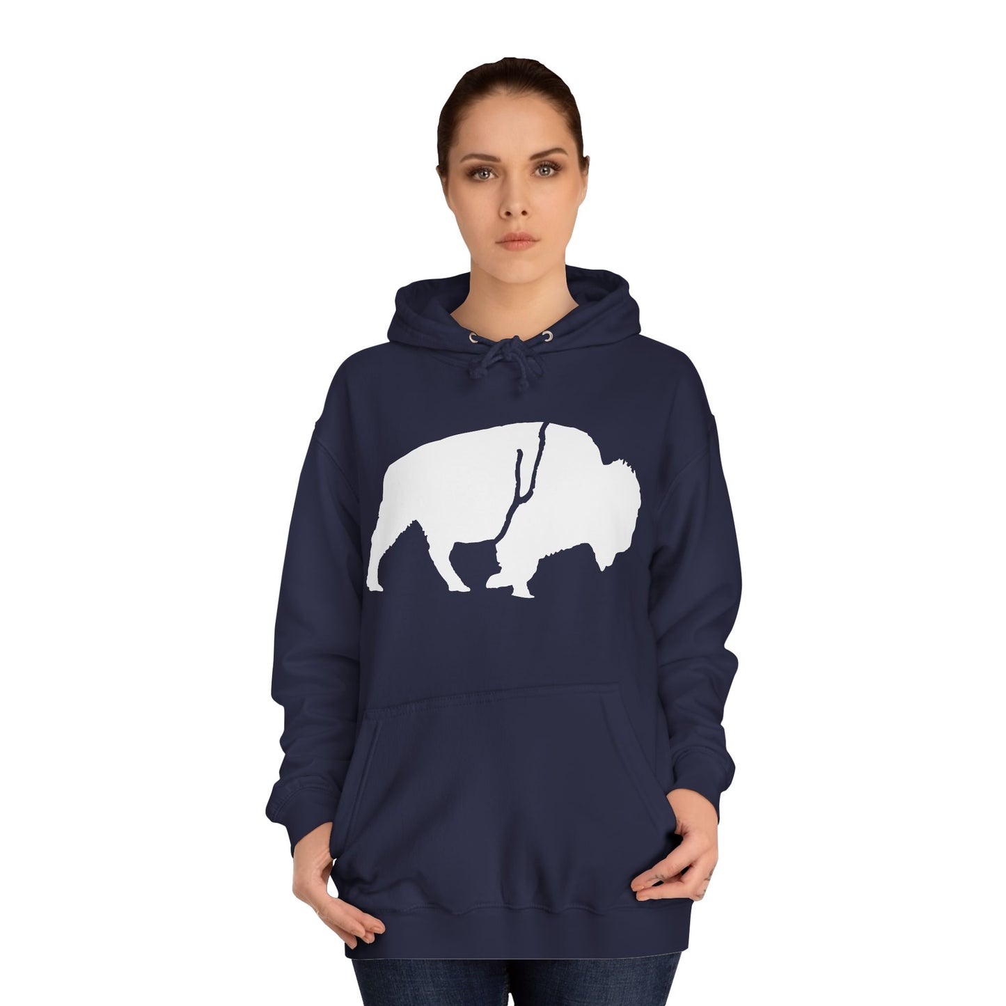 QKA Bills Backers White Standing Buffalo Classic Hoodie