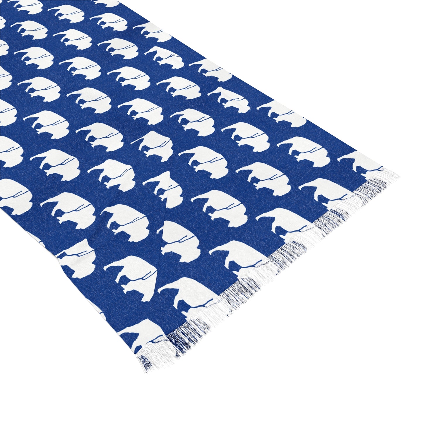 Winter Scarf - QKA Bills Backers White Standing Buffalo Icon