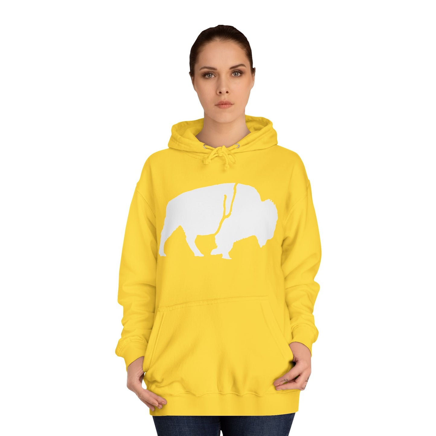 QKA Bills Backers White Standing Buffalo Classic Hoodie
