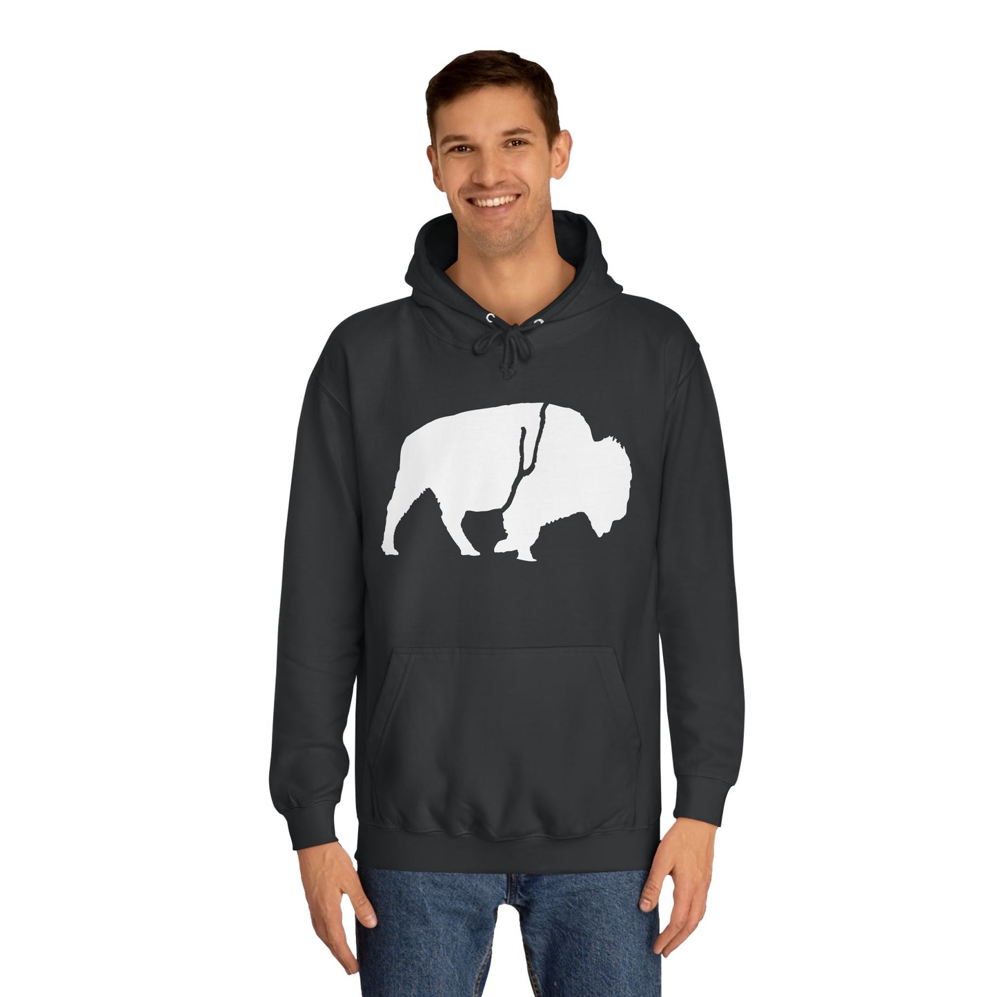 QKA Bills Backers White Standing Buffalo Classic Hoodie