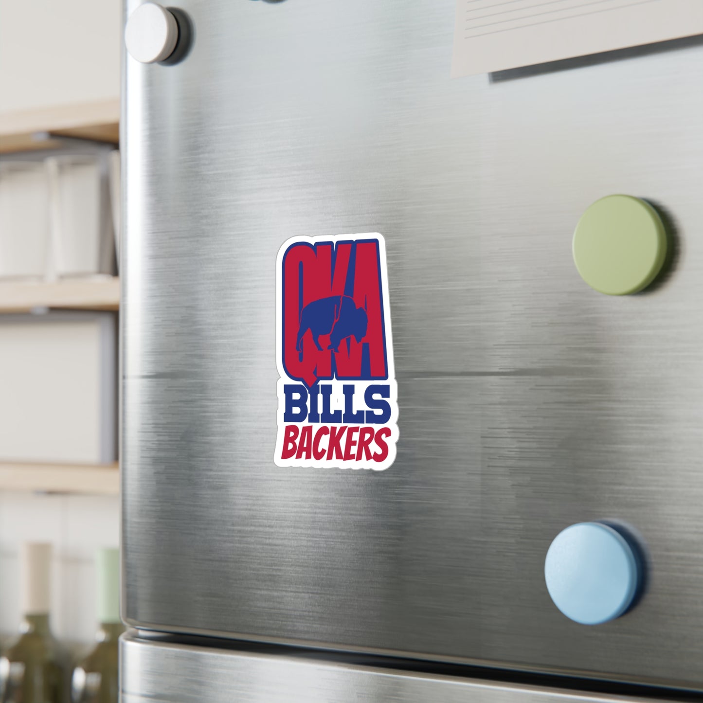 QKA Bills Backers Kiss-Cut Vinyl Decals for Fans, Sports Stickers, Team Pride Decals, Game Day Decor, Gift for Sports Lovers