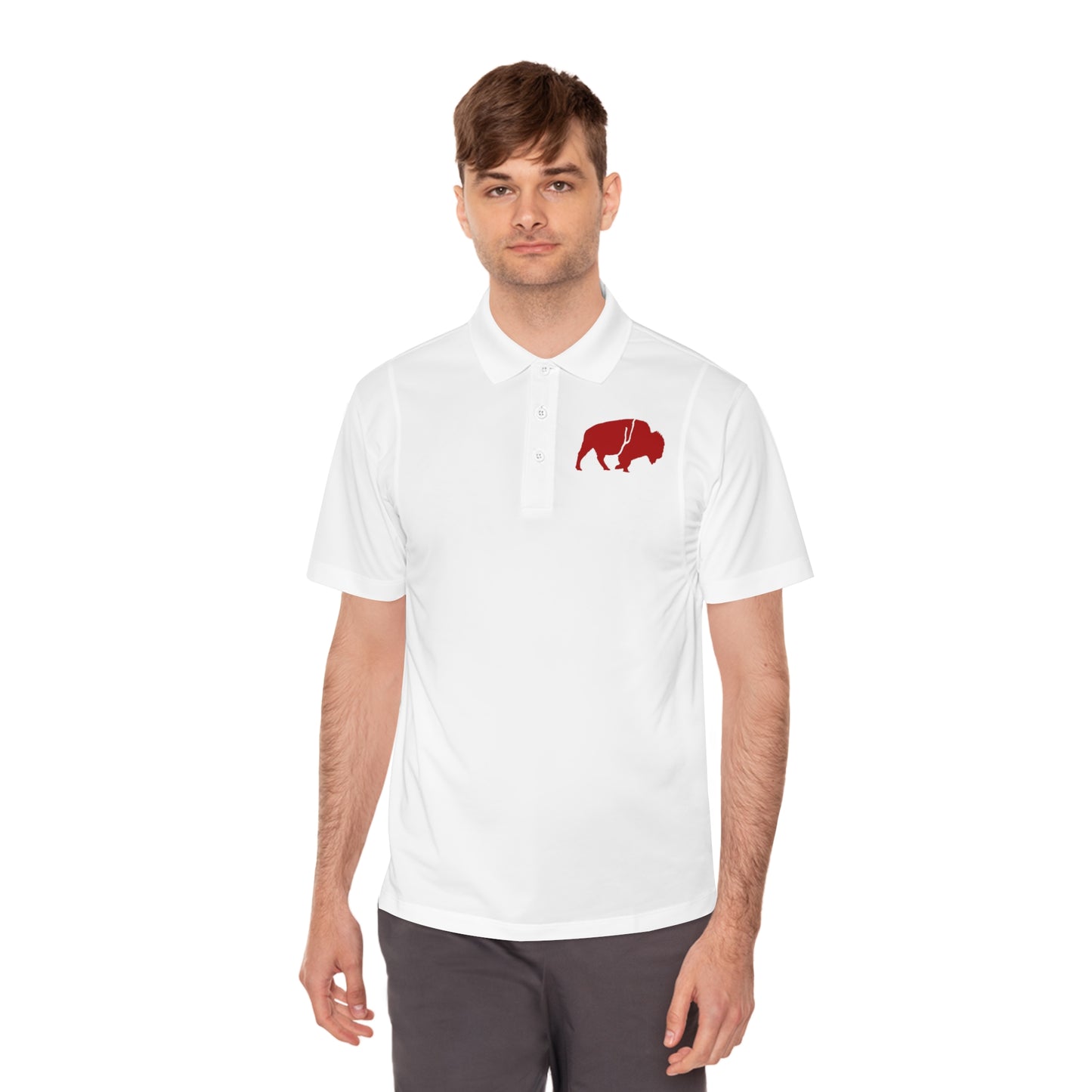 Men's Sport Polo Shirt with Buffalo Design - Casual Wear, Golf Shirt, Summer Collection, Outdoor Activity Shirt, Gift for Him