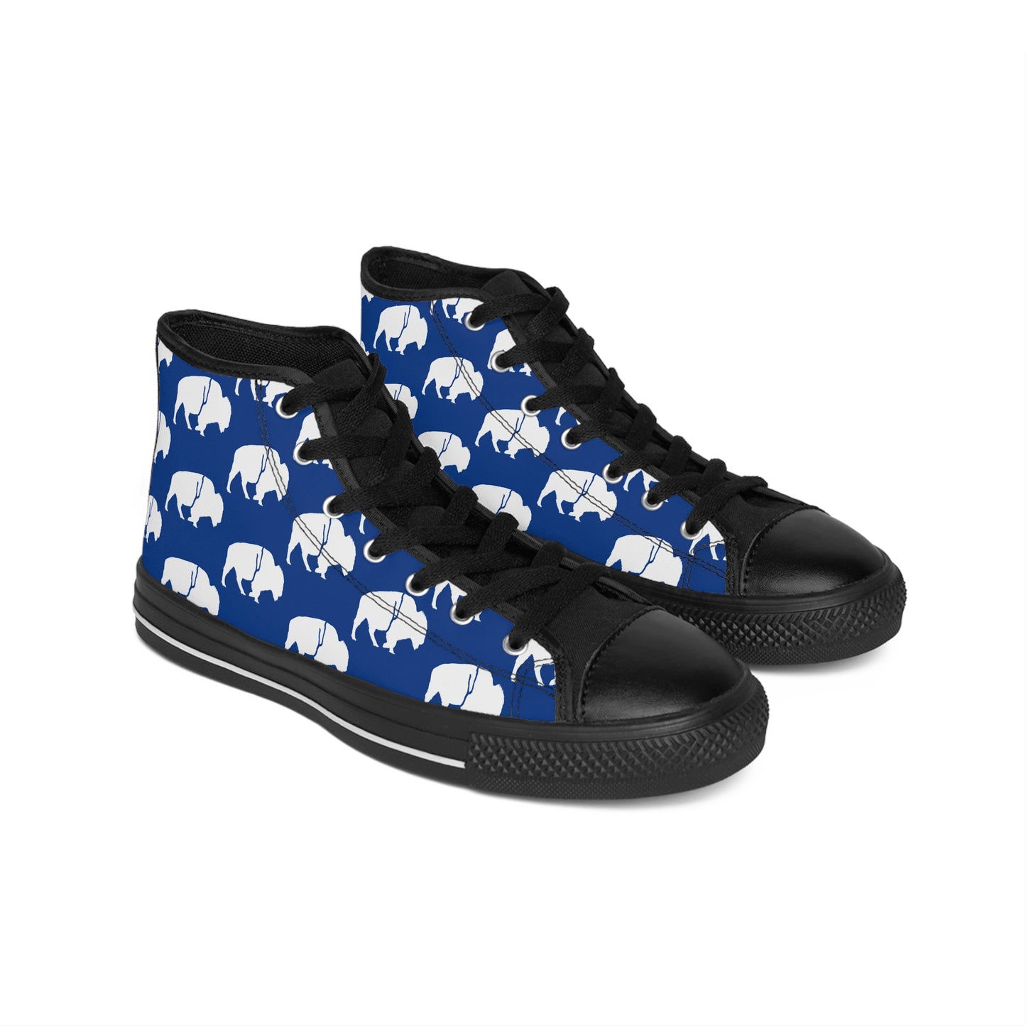 High-Top Sneakers - QKA Bills Backers White Standing Buffalo Design