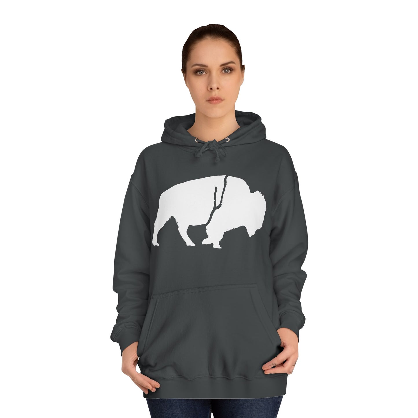 QKA Bills Backers White Standing Buffalo Classic Hoodie