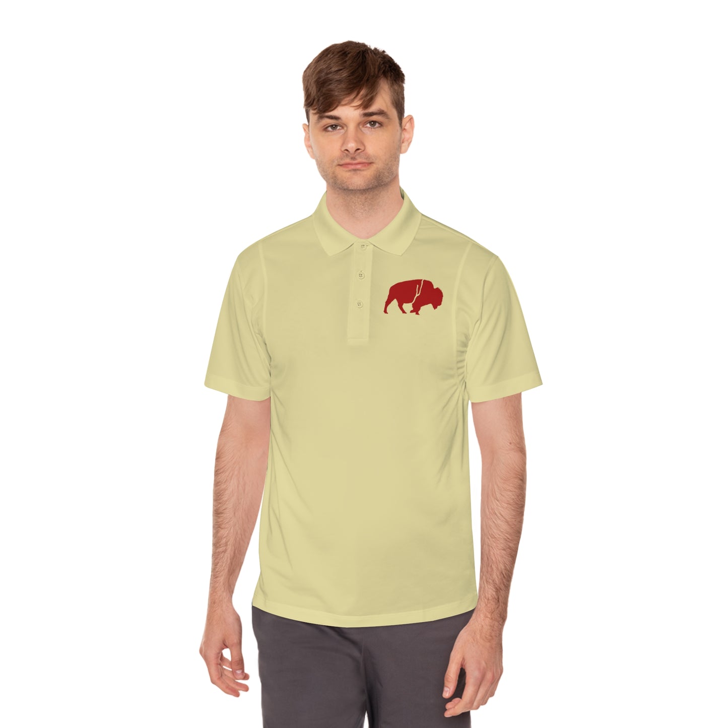 Men's Sport Polo Shirt with Buffalo Design - Casual Wear, Golf Shirt, Summer Collection, Outdoor Activity Shirt, Gift for Him