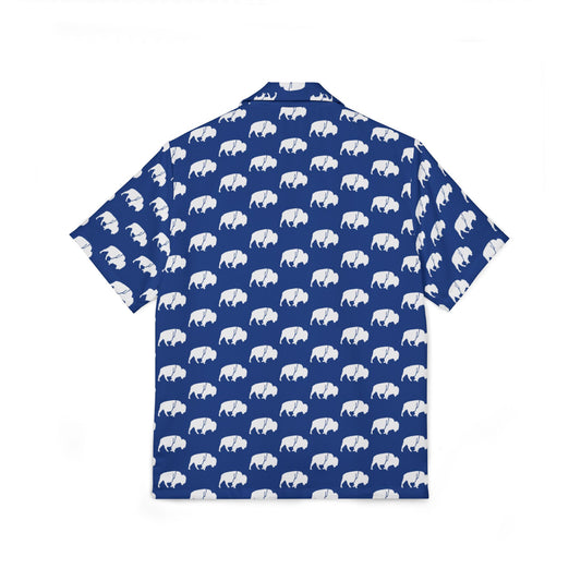 QKA Bills Backers White Standing Buffalo Hawaiian Shirt