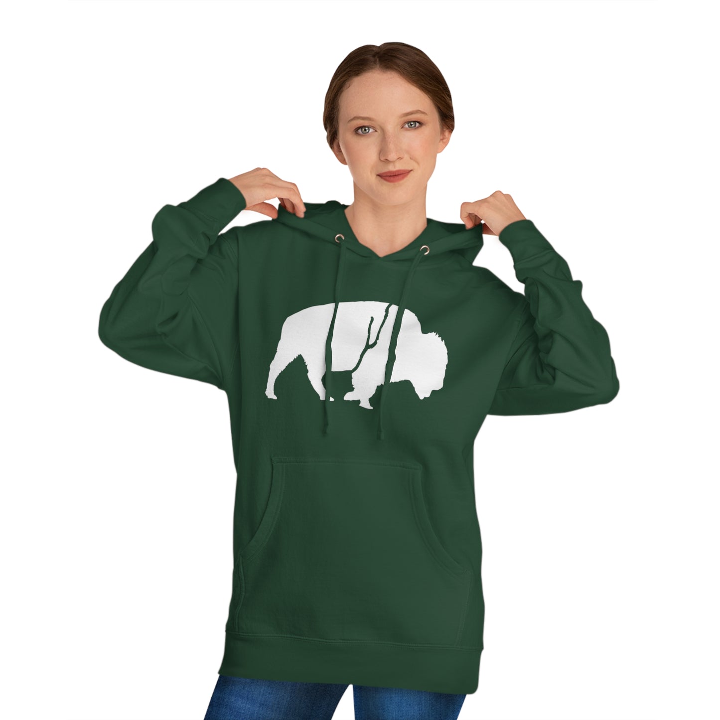 QKA Bills Backers White Standing Buffalo Hoodie