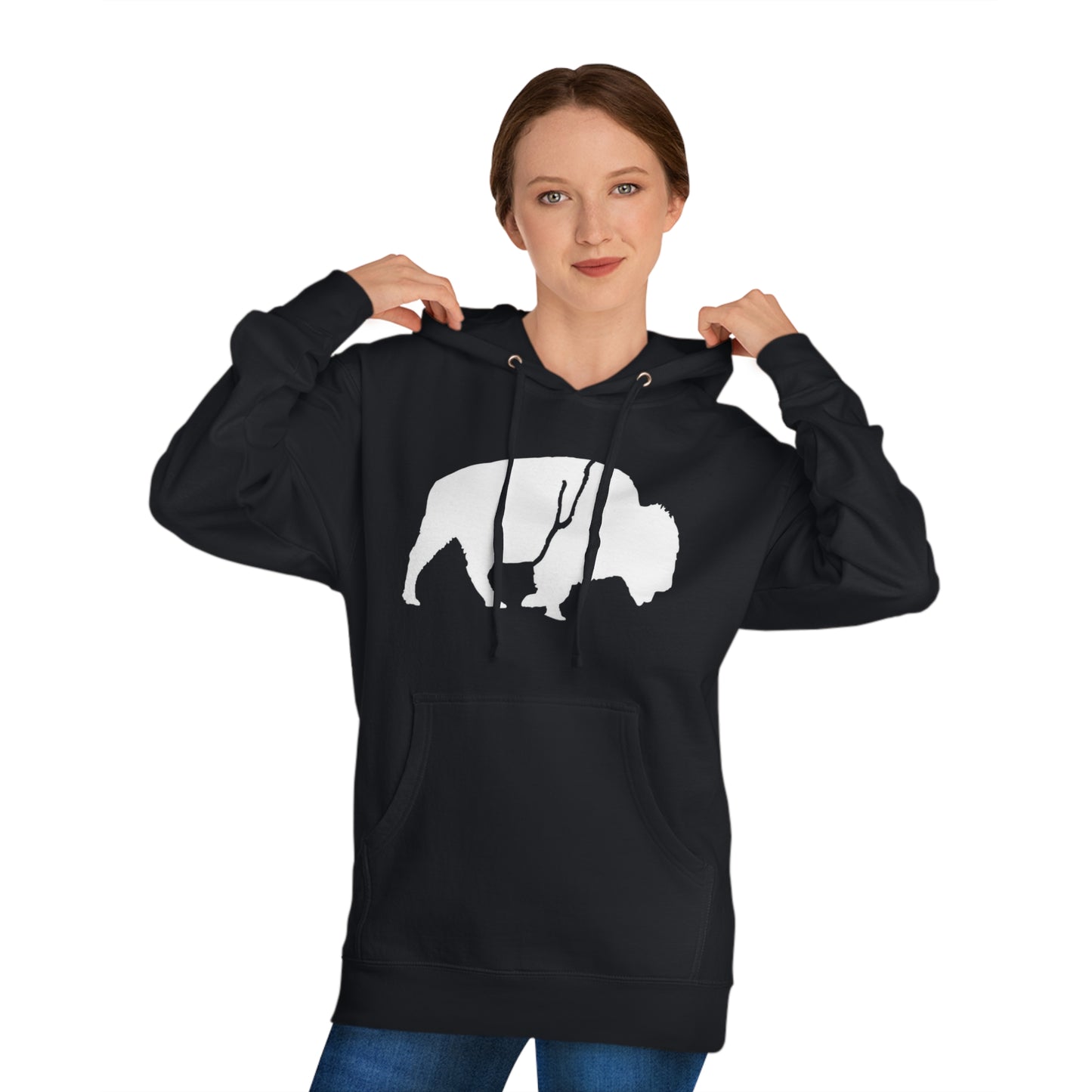QKA Bills Backers White Standing Buffalo Hoodie