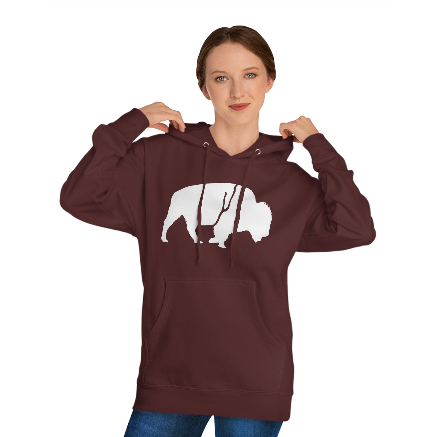QKA Bills Backers White Standing Buffalo Hoodie