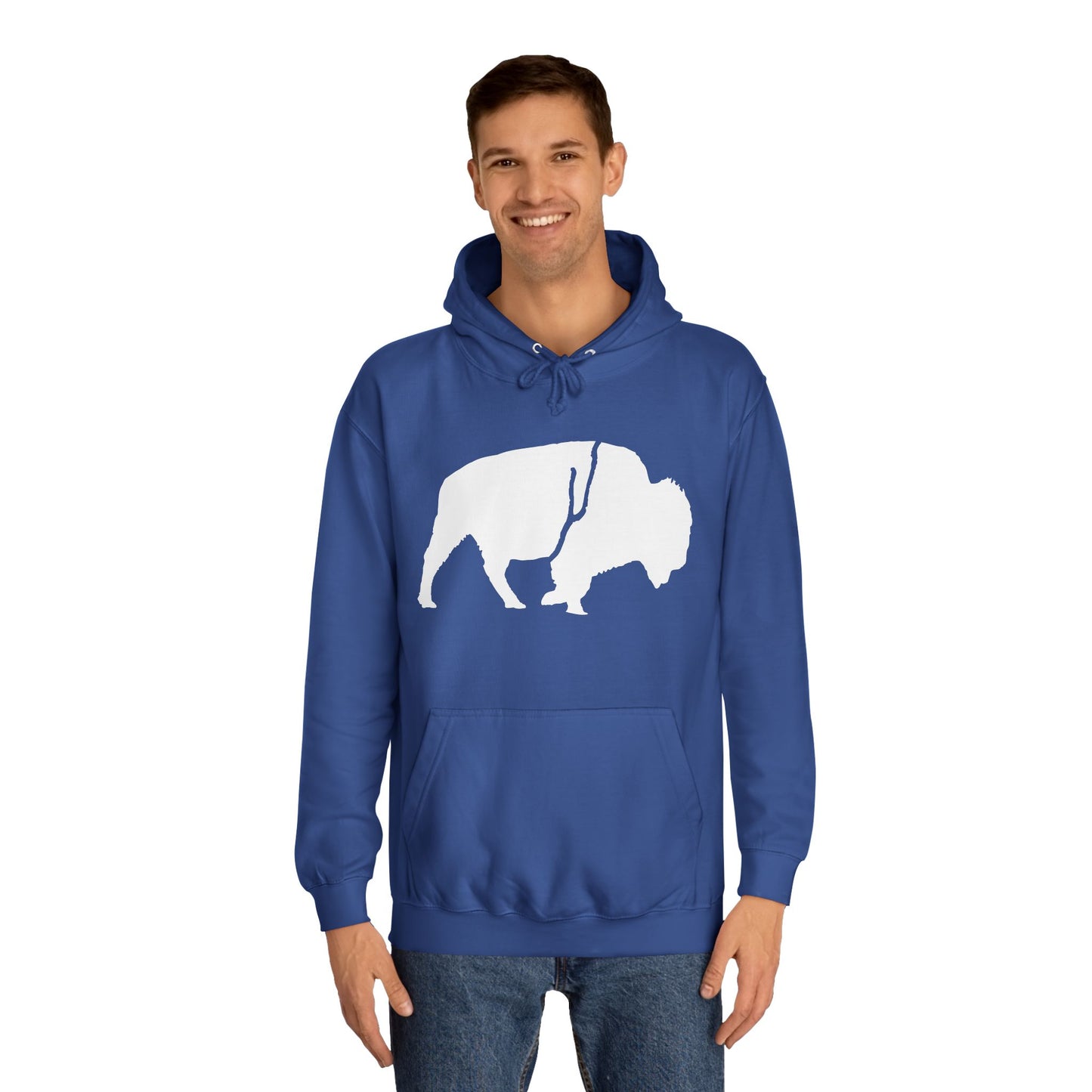 QKA Bills Backers White Standing Buffalo Classic Hoodie
