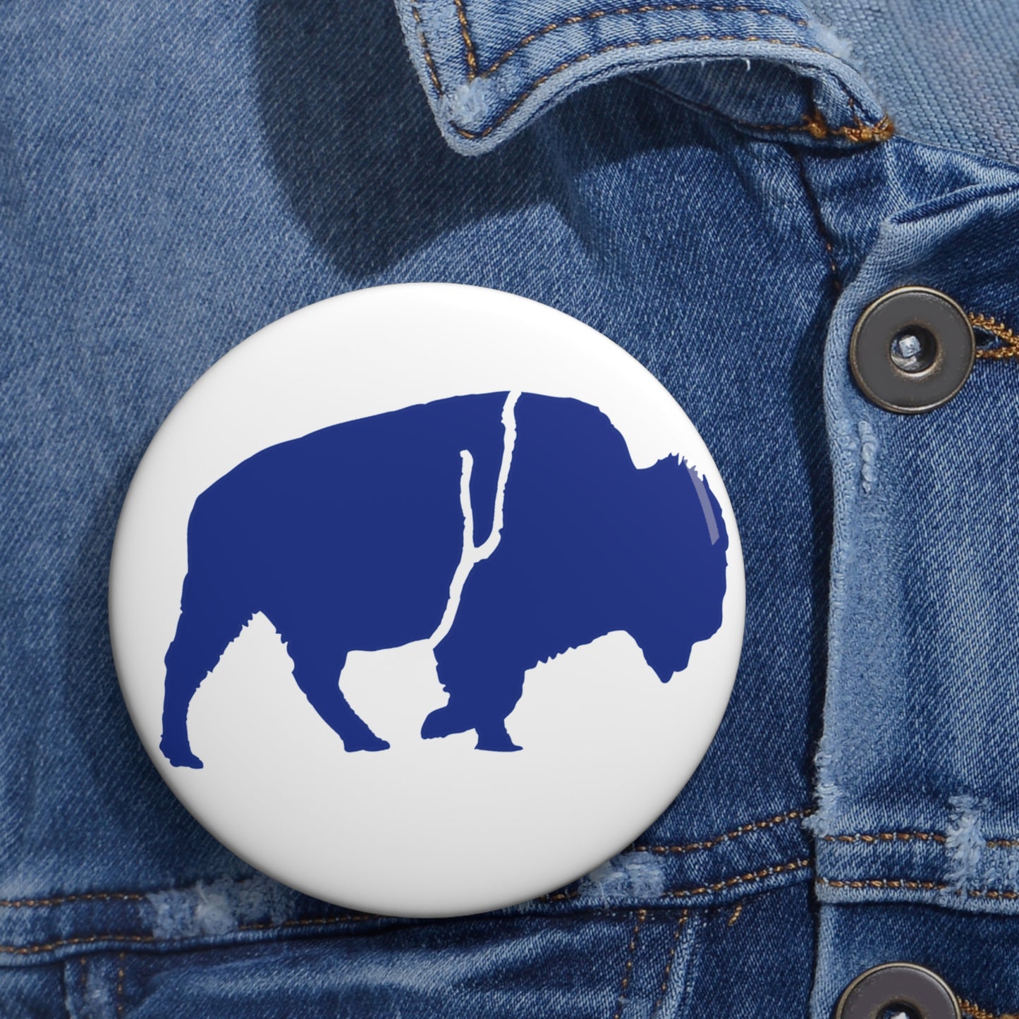 Pin Buttons Standing Buffalo Icon