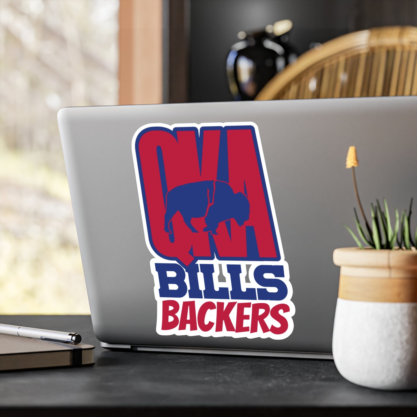 QKA Bills Backers Kiss-Cut Vinyl Decals for Fans, Sports Stickers, Team Pride Decals, Game Day Decor, Gift for Sports Lovers