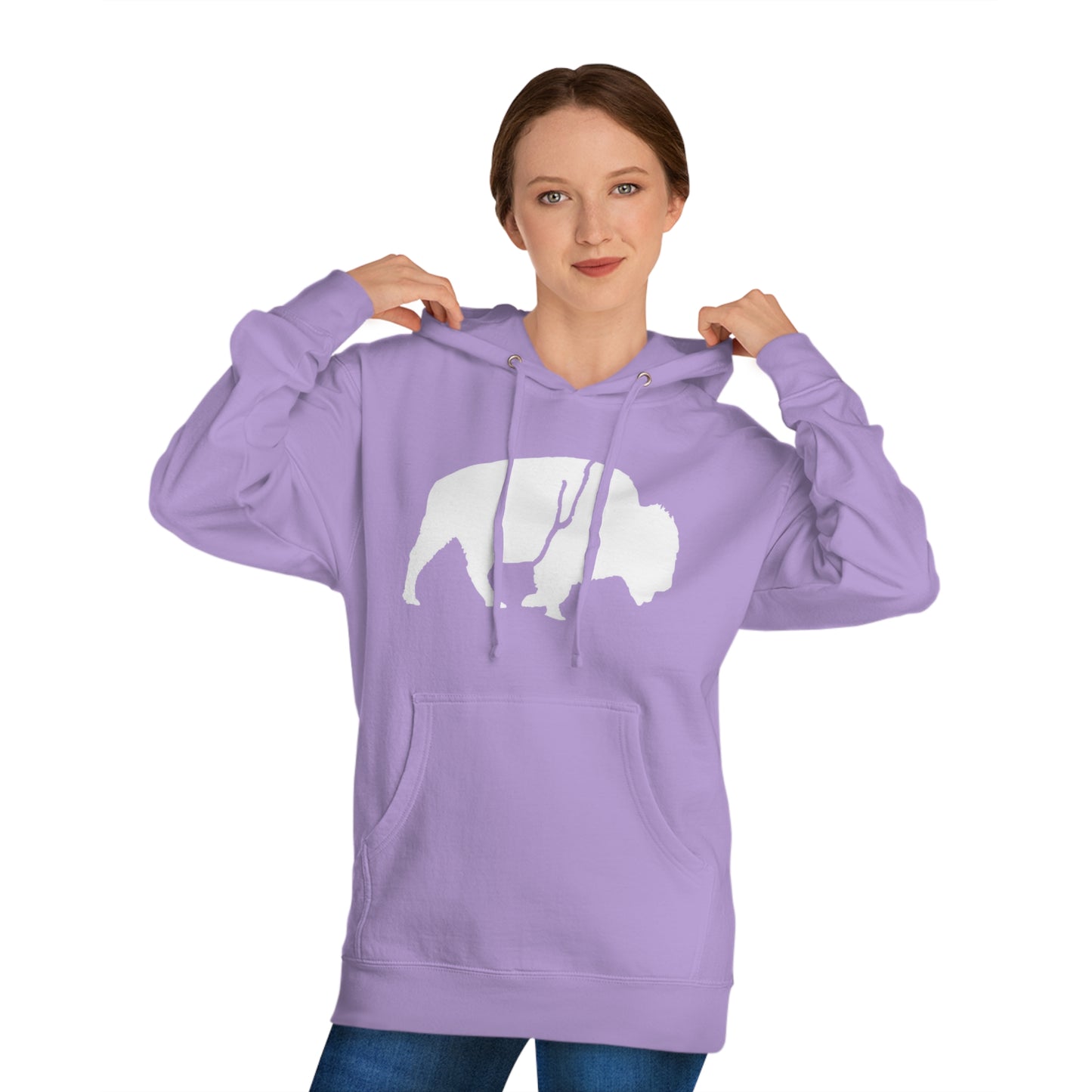 QKA Bills Backers White Standing Buffalo Hoodie