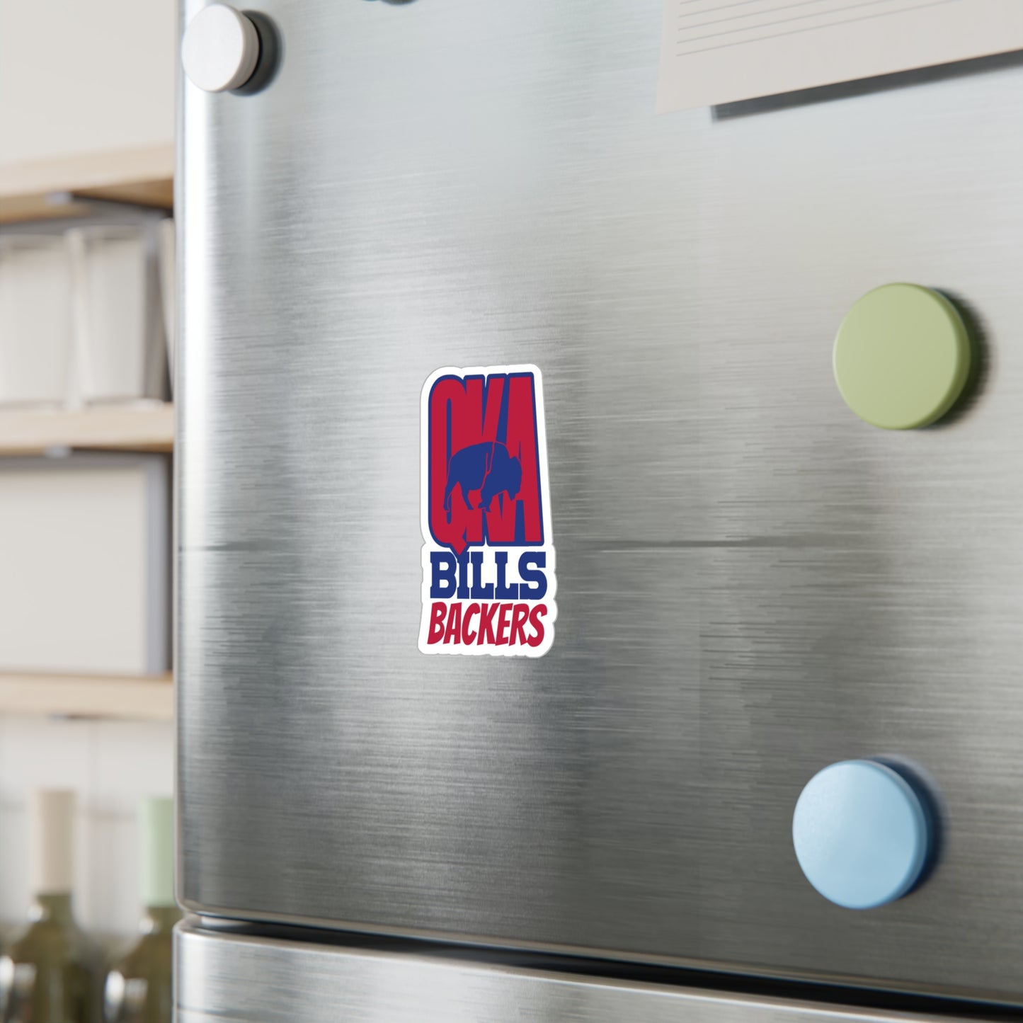 QKA Bills Backers Kiss-Cut Vinyl Decals for Fans, Sports Stickers, Team Pride Decals, Game Day Decor, Gift for Sports Lovers