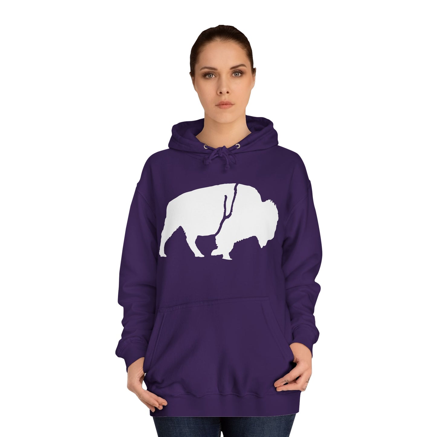 QKA Bills Backers White Standing Buffalo Classic Hoodie