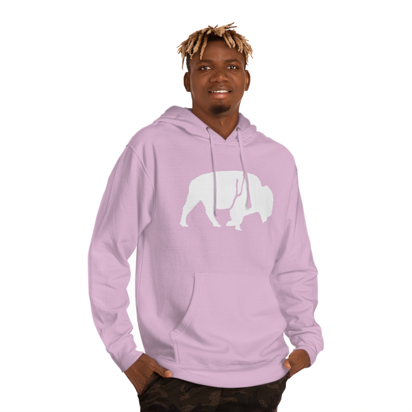 QKA Bills Backers White Standing Buffalo Hoodie