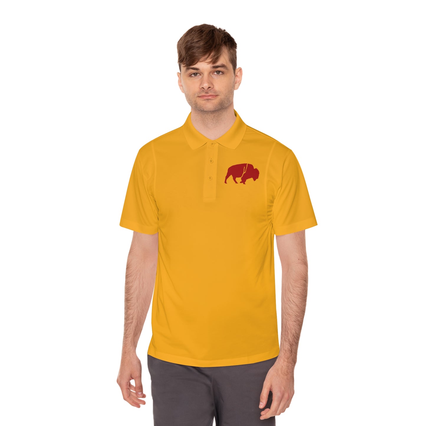 Men's Sport Polo Shirt with Buffalo Design - Casual Wear, Golf Shirt, Summer Collection, Outdoor Activity Shirt, Gift for Him