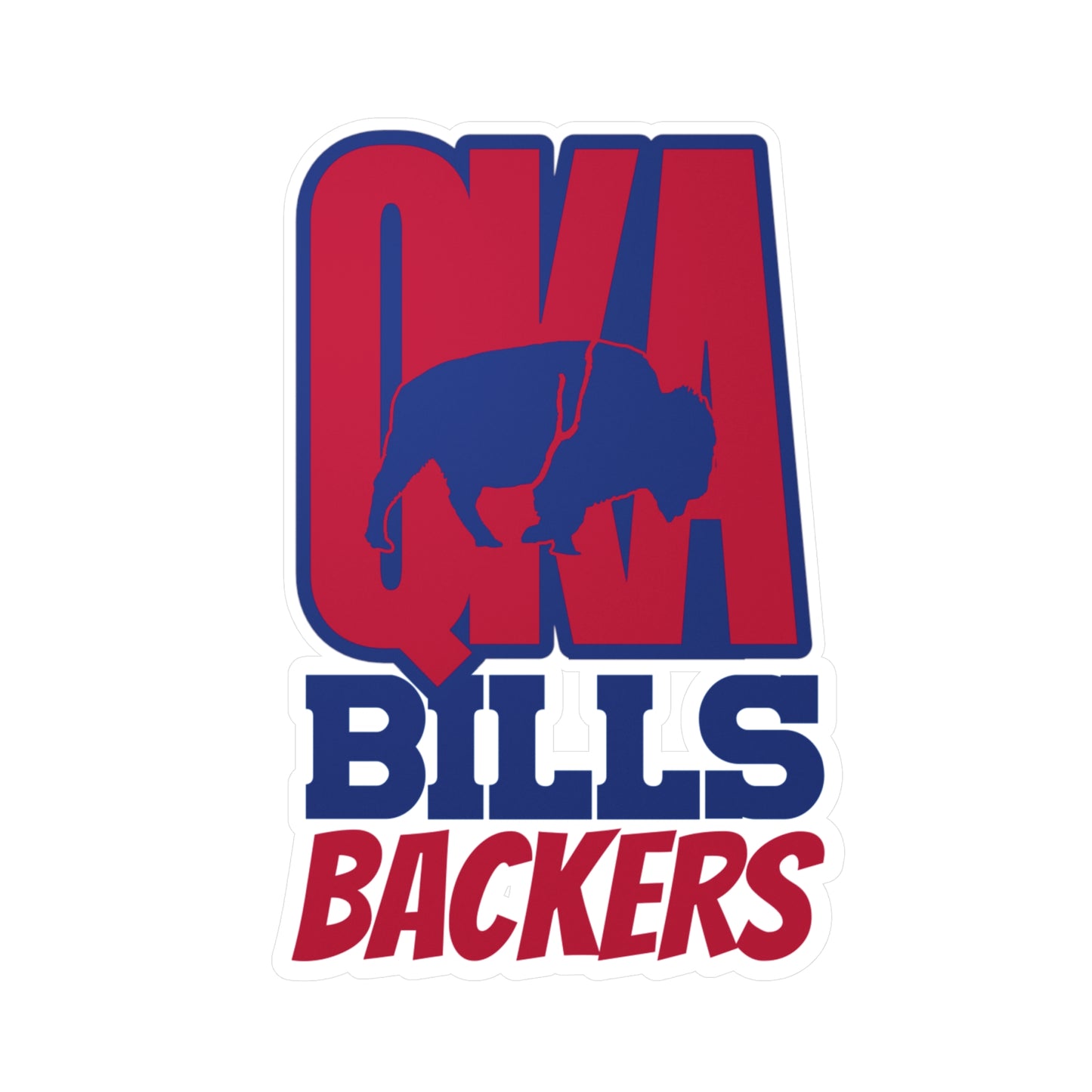 QKA Bills Backers Kiss-Cut Vinyl Decals for Fans, Sports Stickers, Team Pride Decals, Game Day Decor, Gift for Sports Lovers