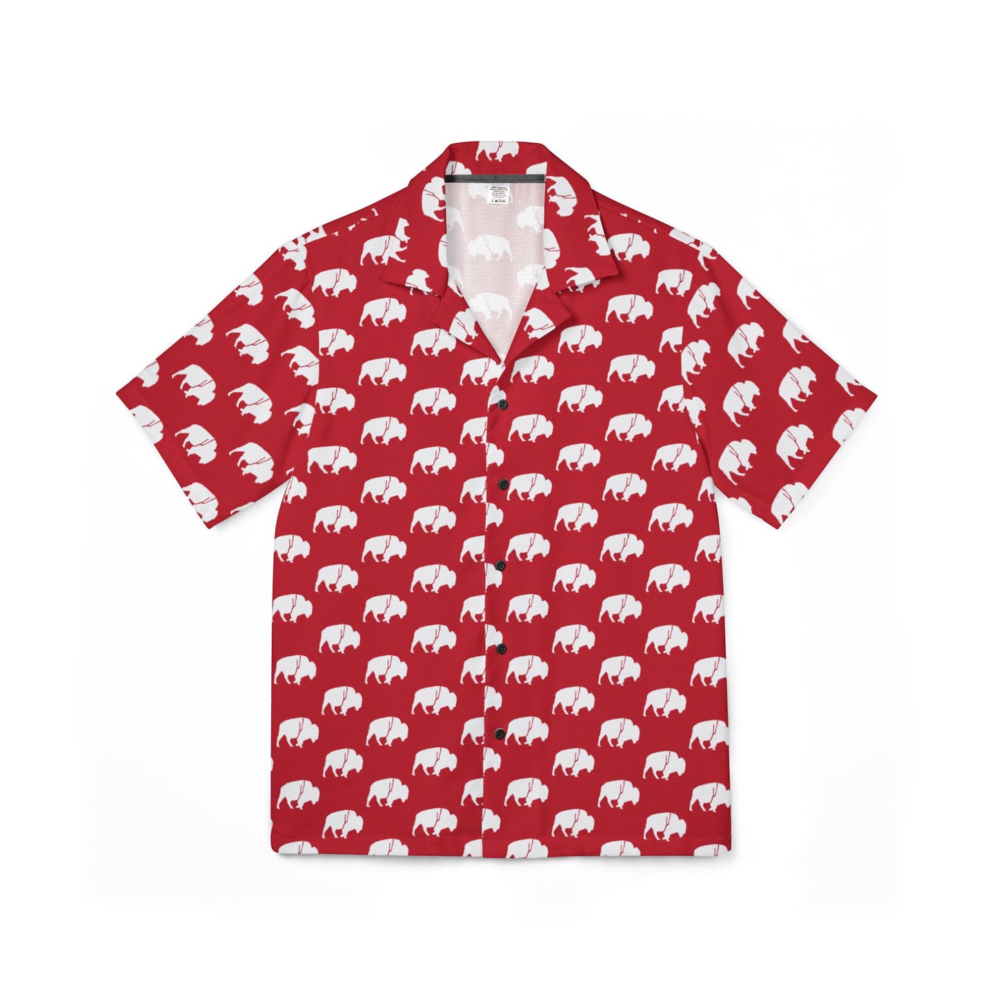 QKA Bills Backers White Standing Buffalo Hawaiian Shirt