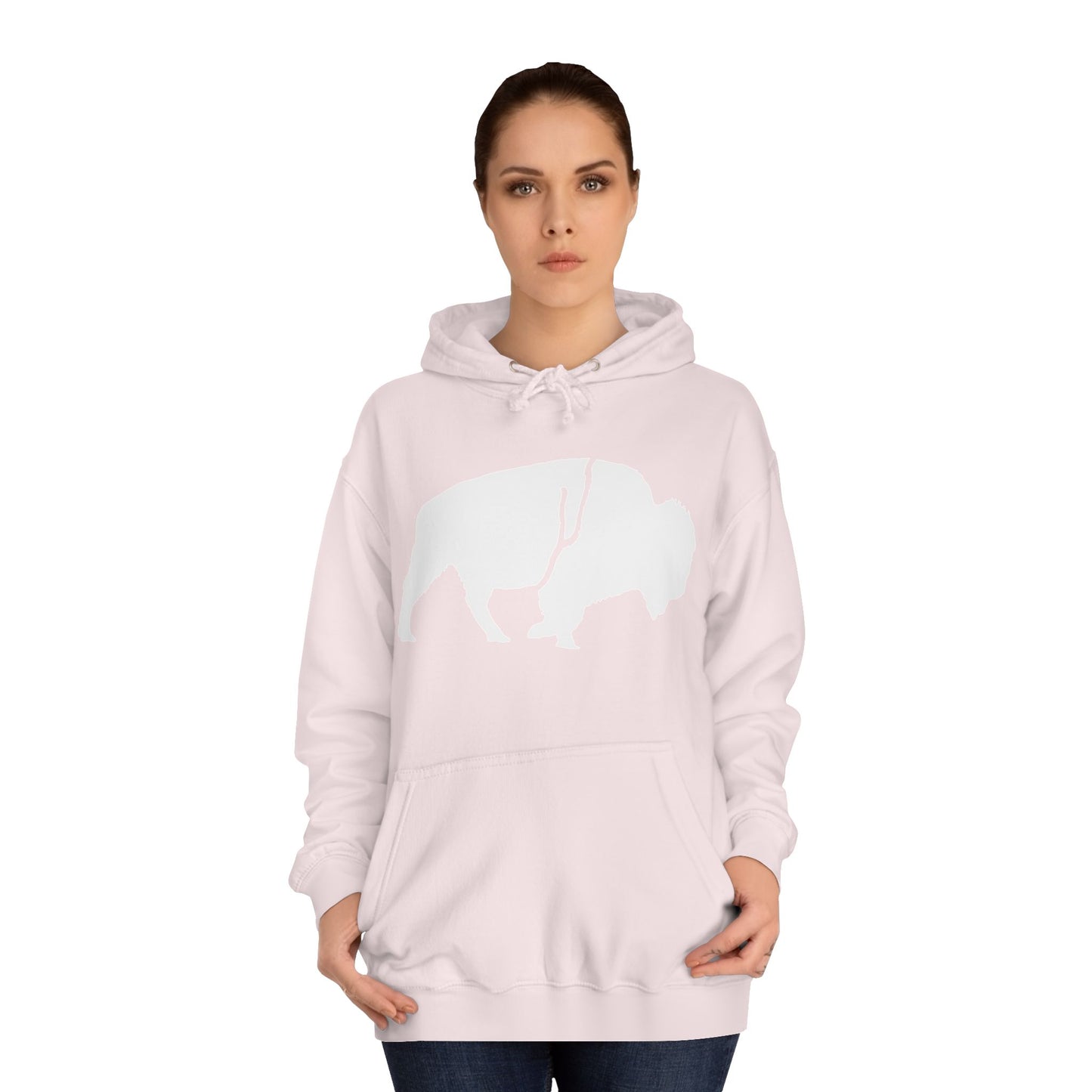 QKA Bills Backers White Standing Buffalo Classic Hoodie