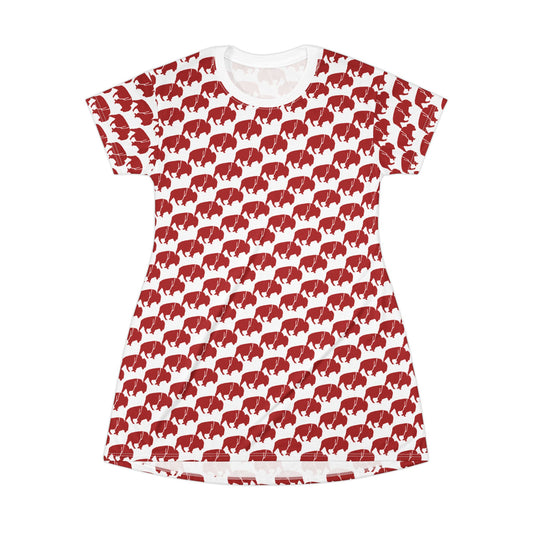 QKA Bills Backers T-Shirt Dress – Game Day Casual, Bills Mafia Style, Keuka Lake Fan Gear