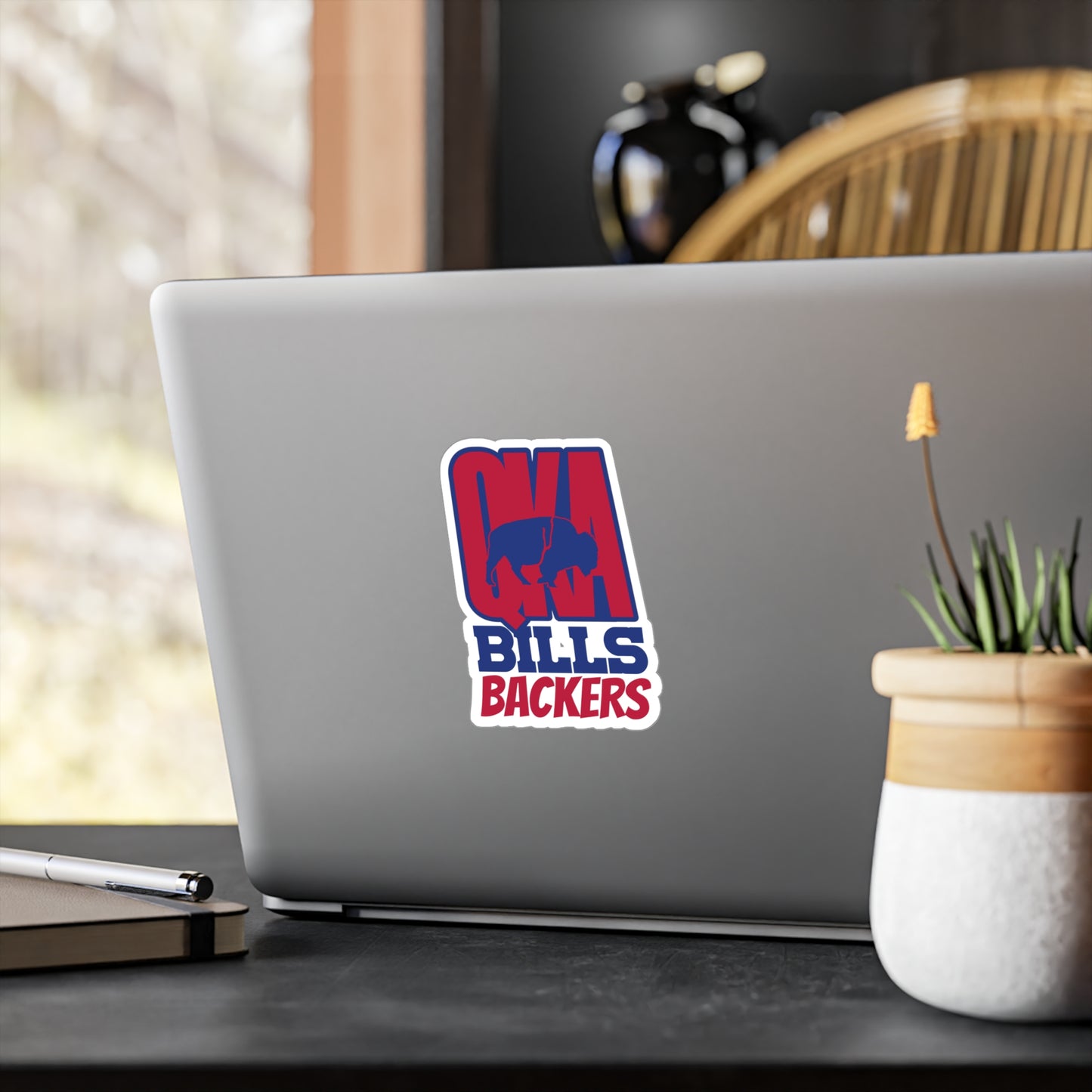 QKA Bills Backers Kiss-Cut Vinyl Decals for Fans, Sports Stickers, Team Pride Decals, Game Day Decor, Gift for Sports Lovers