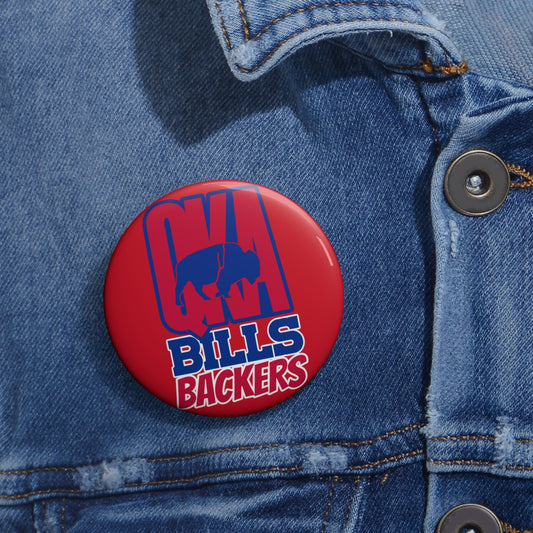 Custom Pin Buttons - QKA Bills Backers Logo